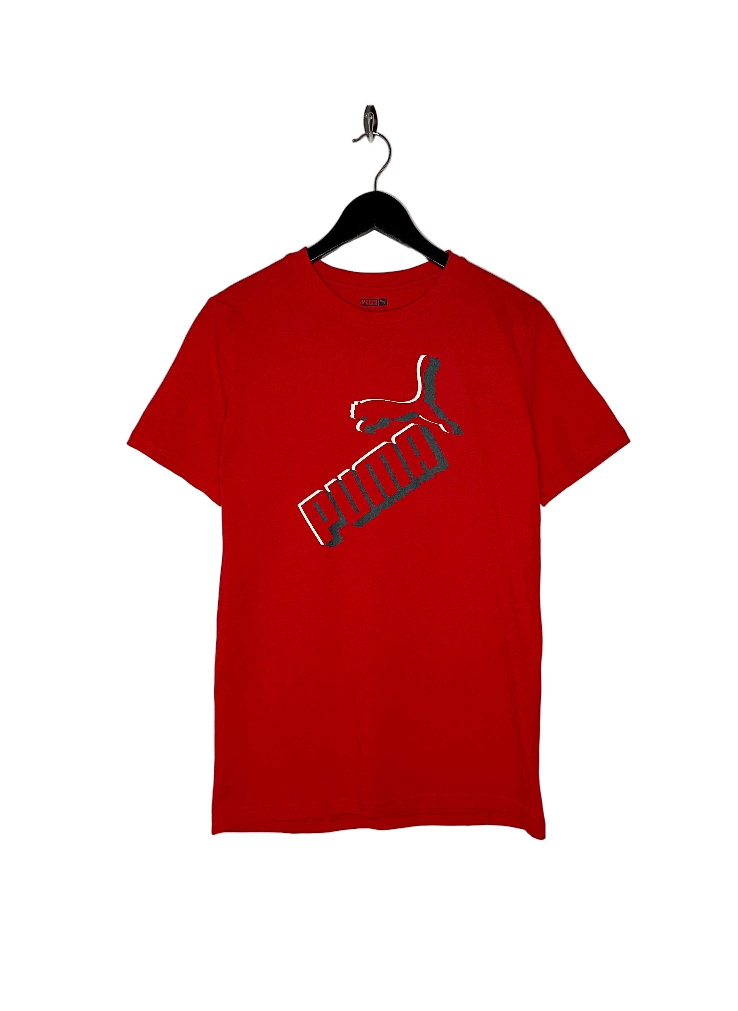 Puma Vintage T-Shirt Rot Logoprint Größe XL Kinder