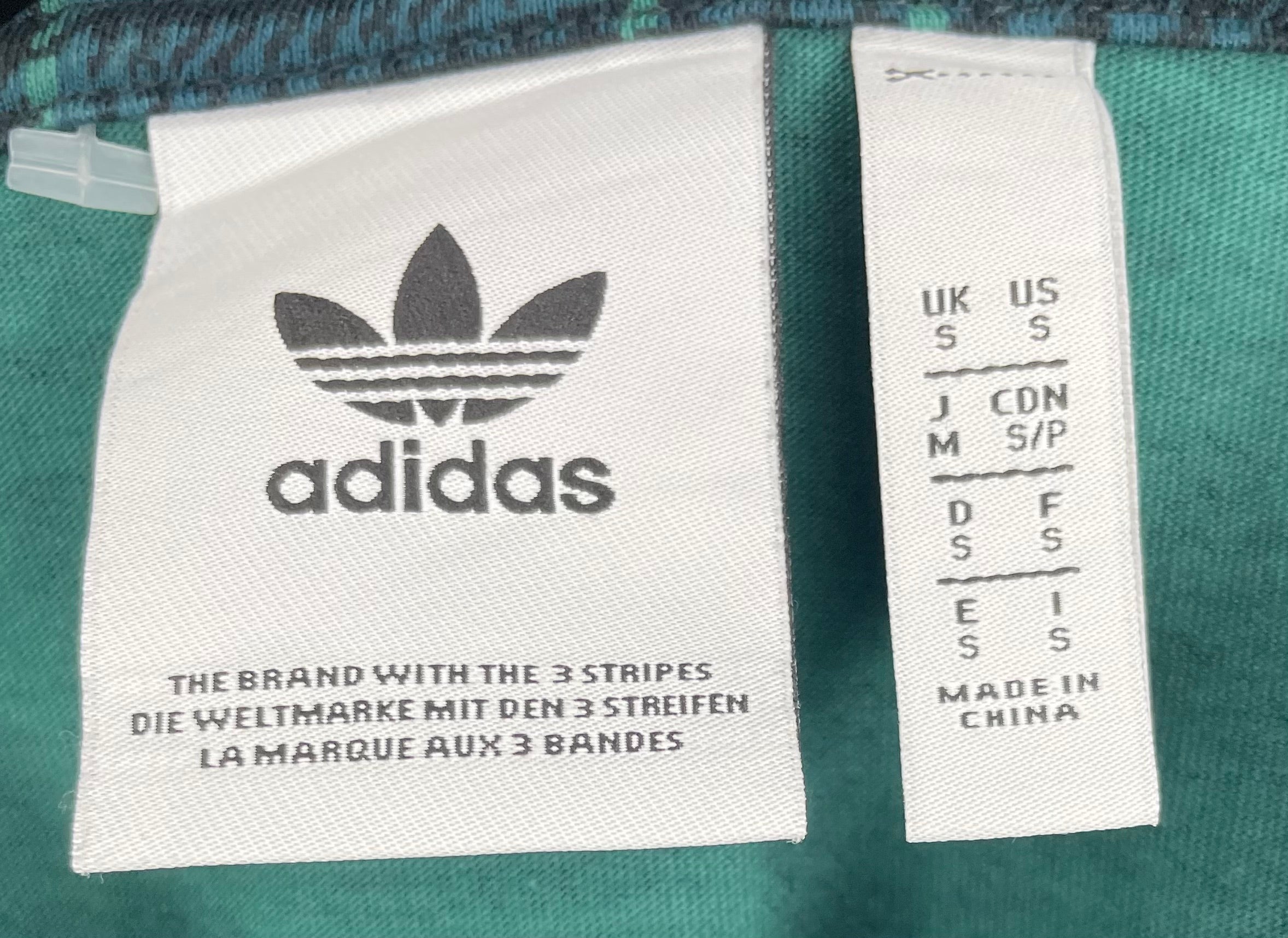 Adidas Vintage Logoprint T-Shirt Grün kariert Größe S