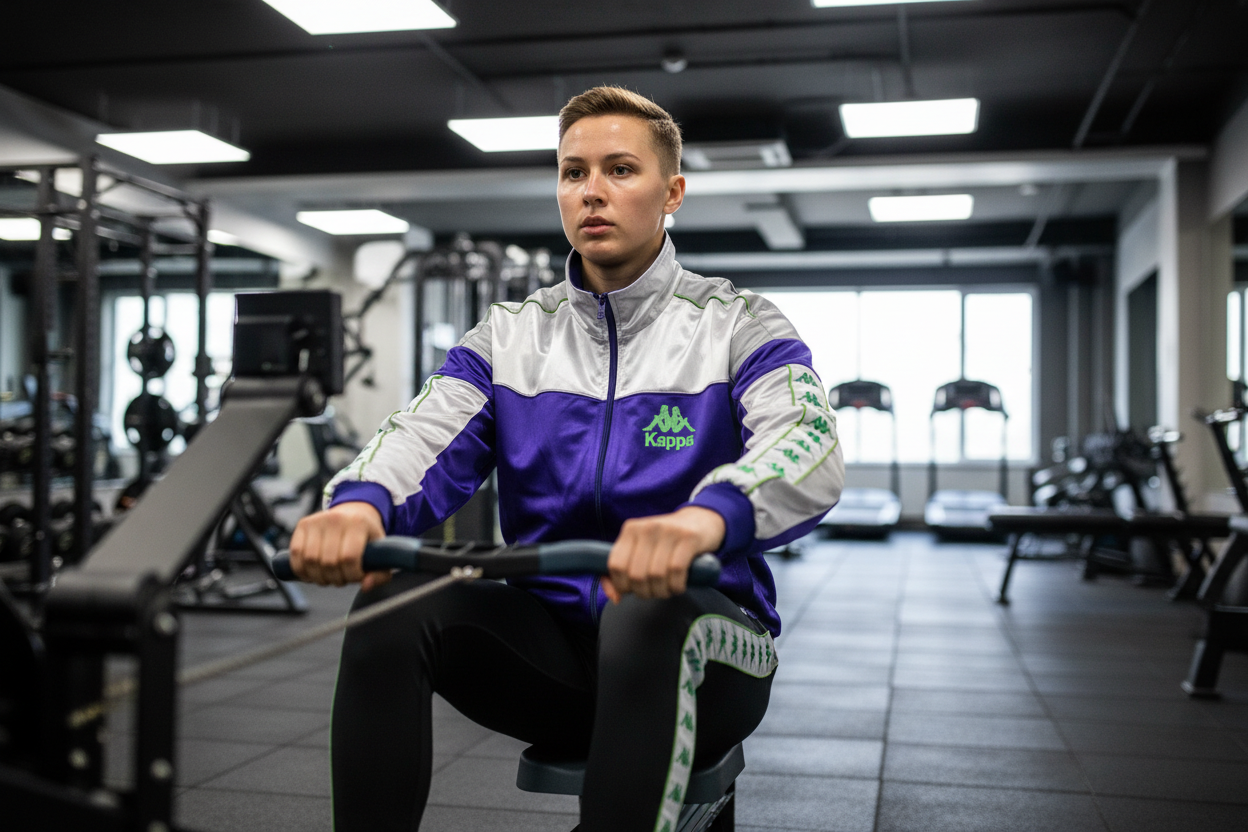 Kappa Vintage Trainingsjacke Lila/Weiß Größe XS