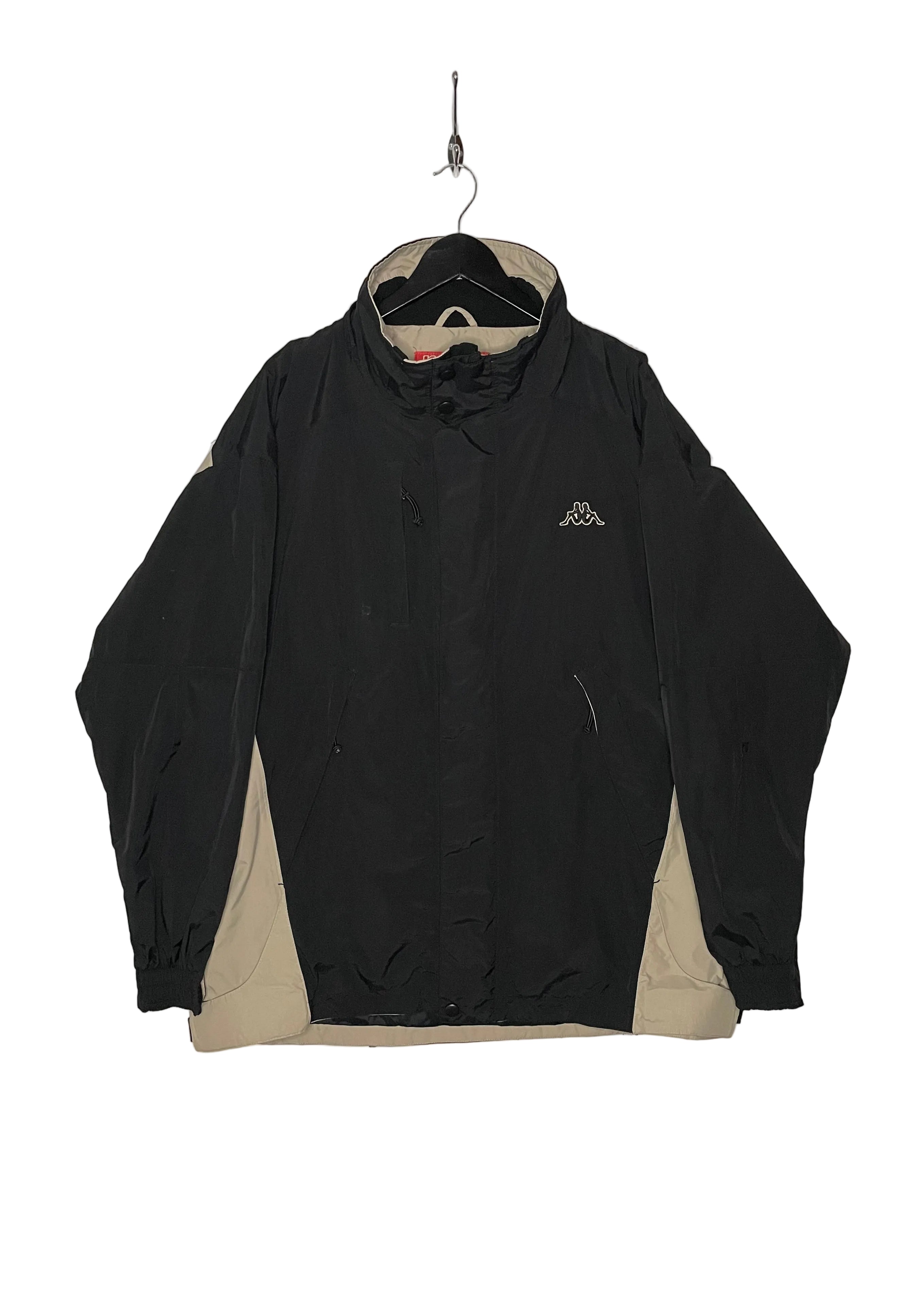 Kappa Vintage Skijacke Schwarz/Beige Größe L