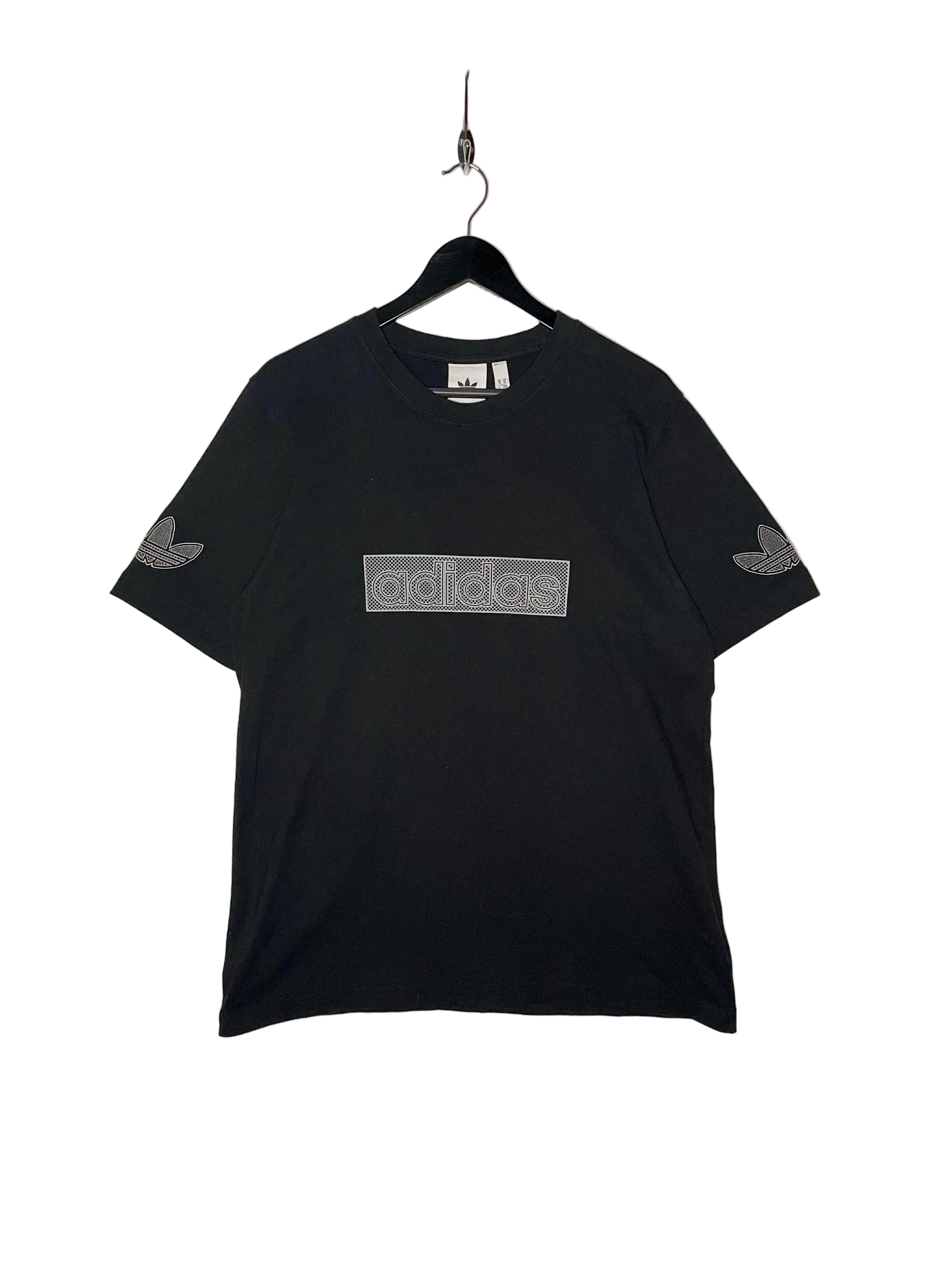 Adidas Vintage T-Shirt Logoprint Schwarz Größe M