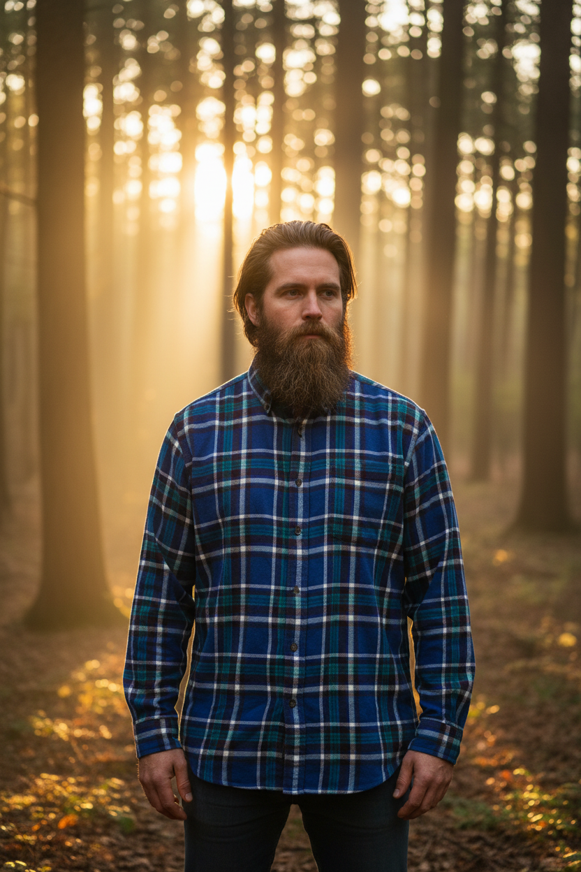 Chaps Vintage Flanell Hemd Blau kariert Größe XL