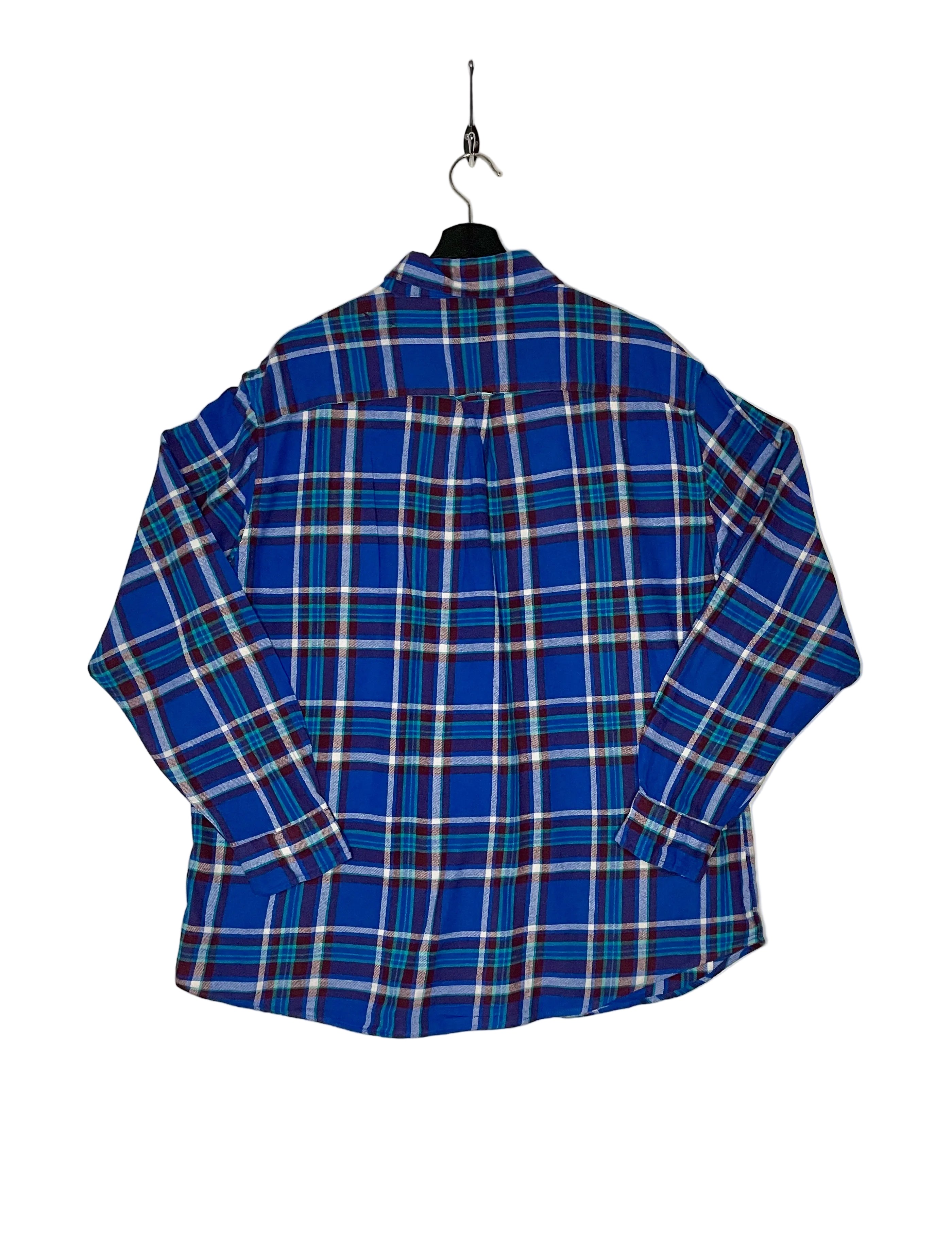 Chaps Vintage Flanell Hemd Blau kariert Größe XL