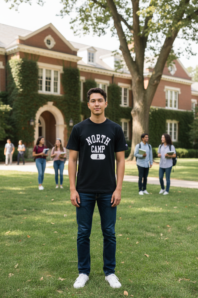 Champion Vintage Reverse Weave T-Shirt Schwarz Größe M