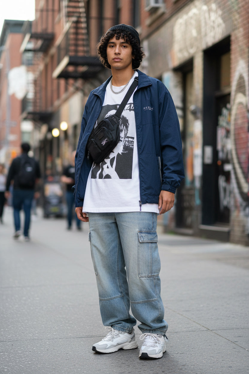 Reebok Vintage Trainingsjacke Blau Größe M