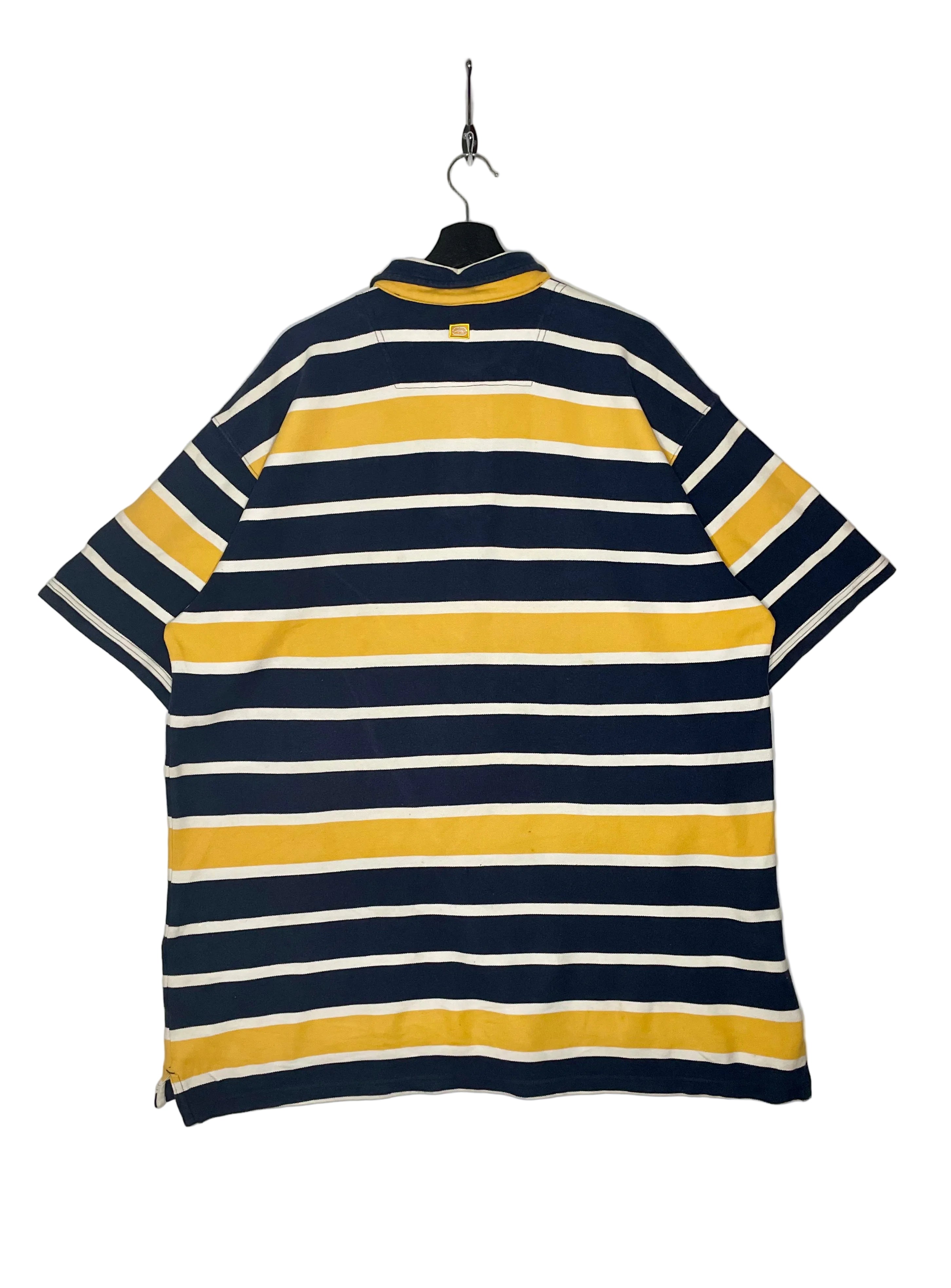 Ecko Unltd Vintage Poloshirt Gelb/Blau gestreift Größe XXL
