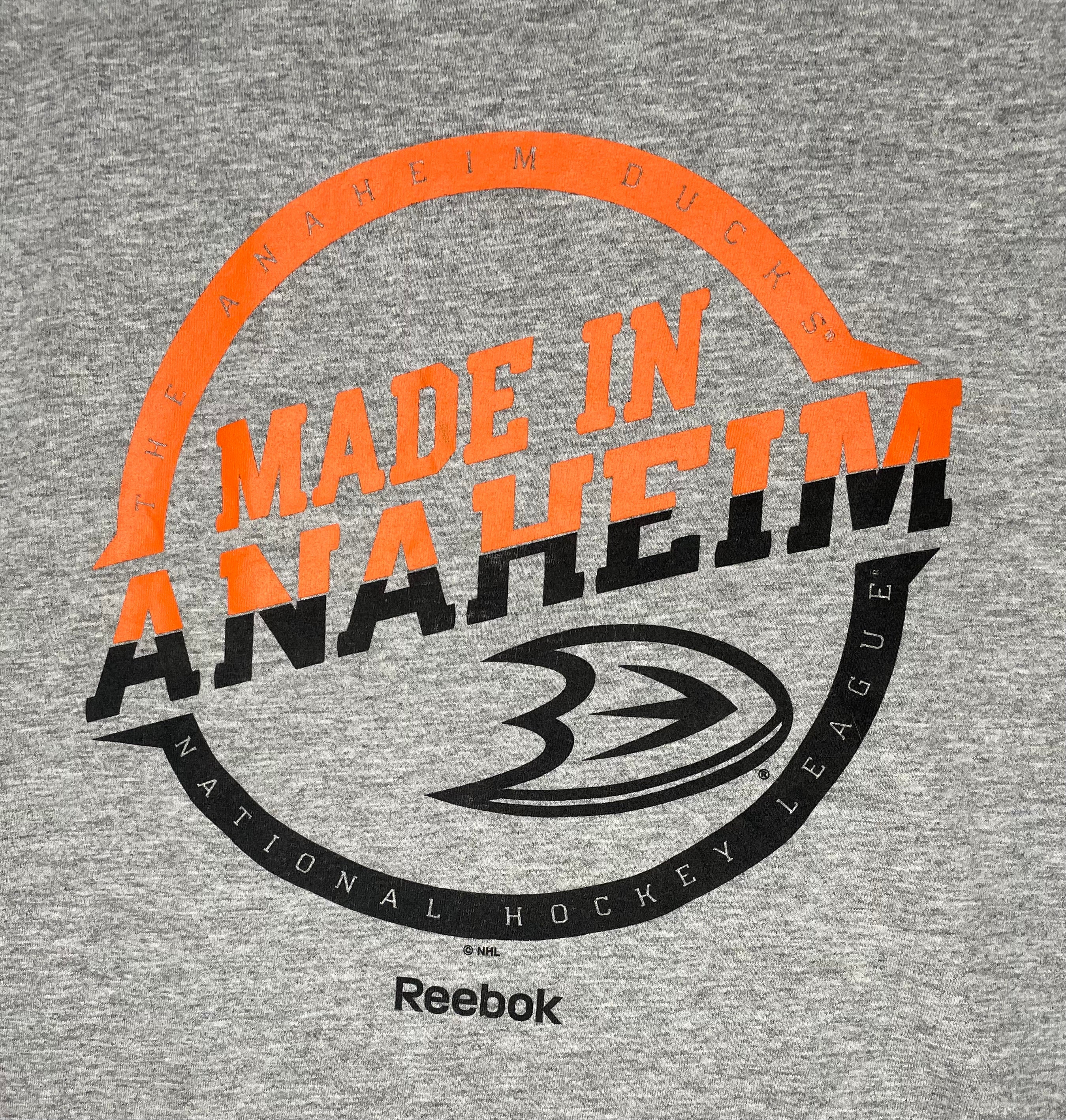 Reebok Vintage NHL T-Shirt Anaheim Ducks Grau Größe L