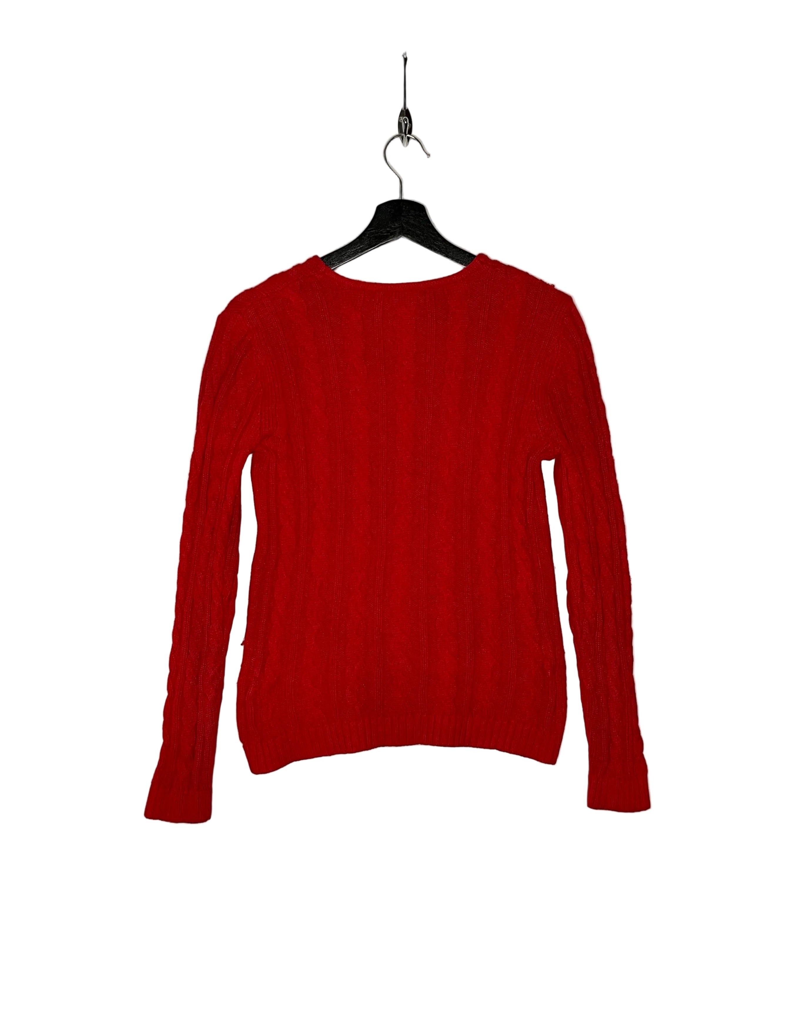 Ralph Lauren Vintage V-Neck Knit Pullover Rot Größe M Damen