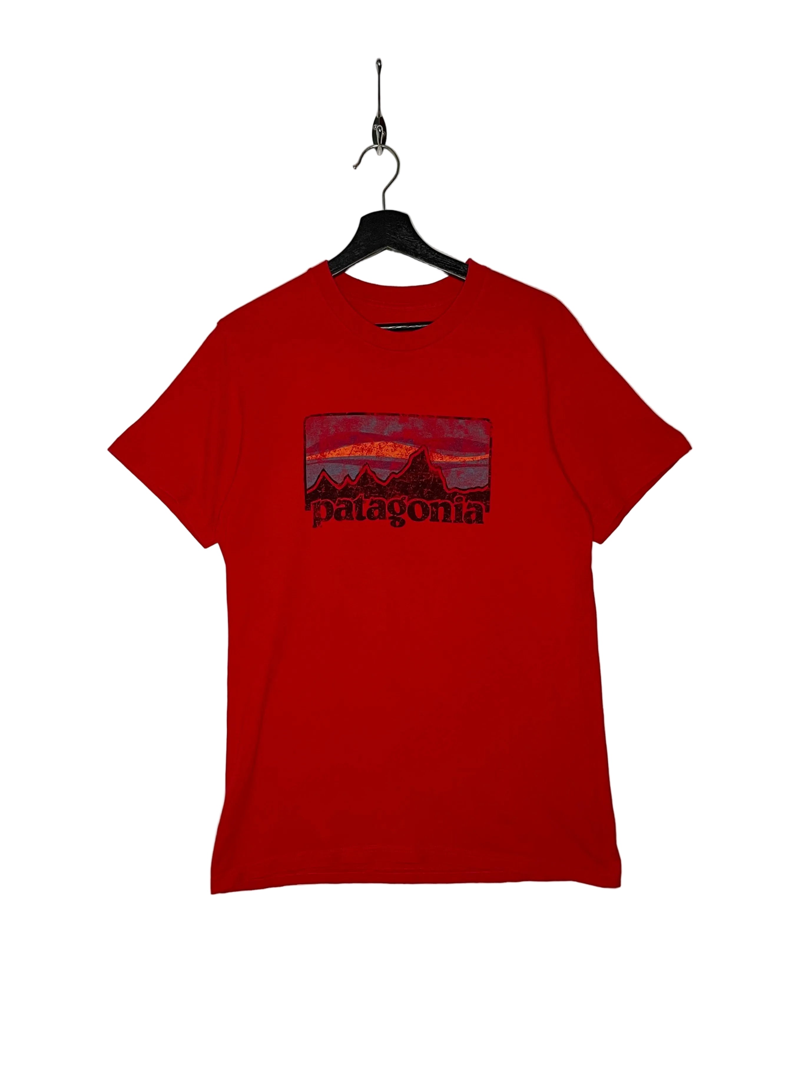 Patagonia Vintage T-Shirt Brustprint Rot Größe M