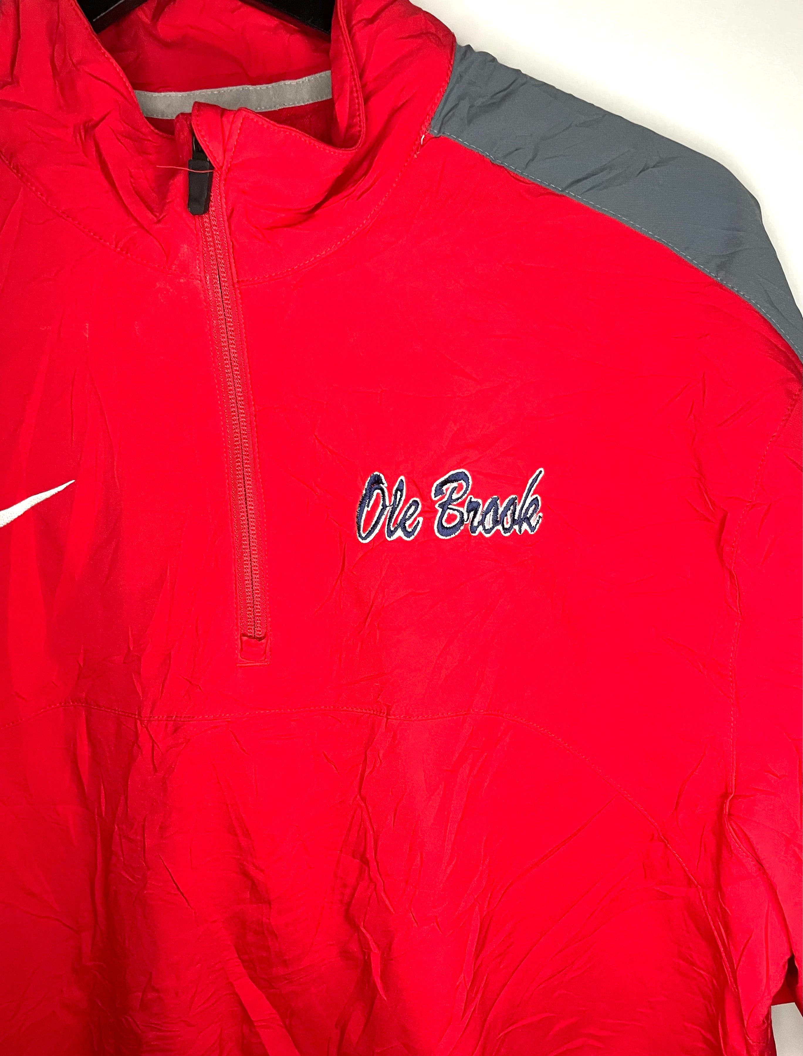 Nike Training Shirt Red Vintage Ole Brook Size M