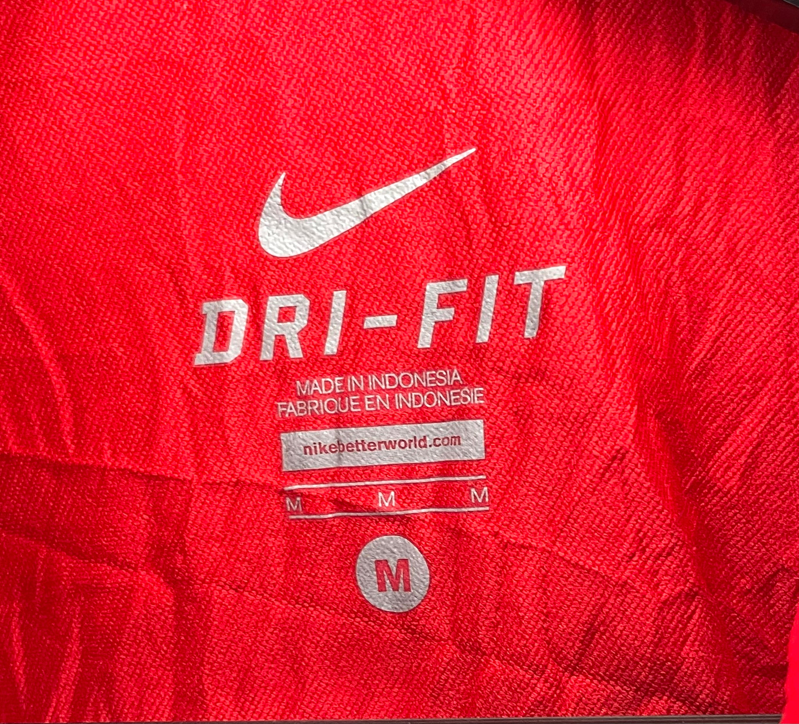 Nike Training Shirt Red Vintage Ole Brook Size M