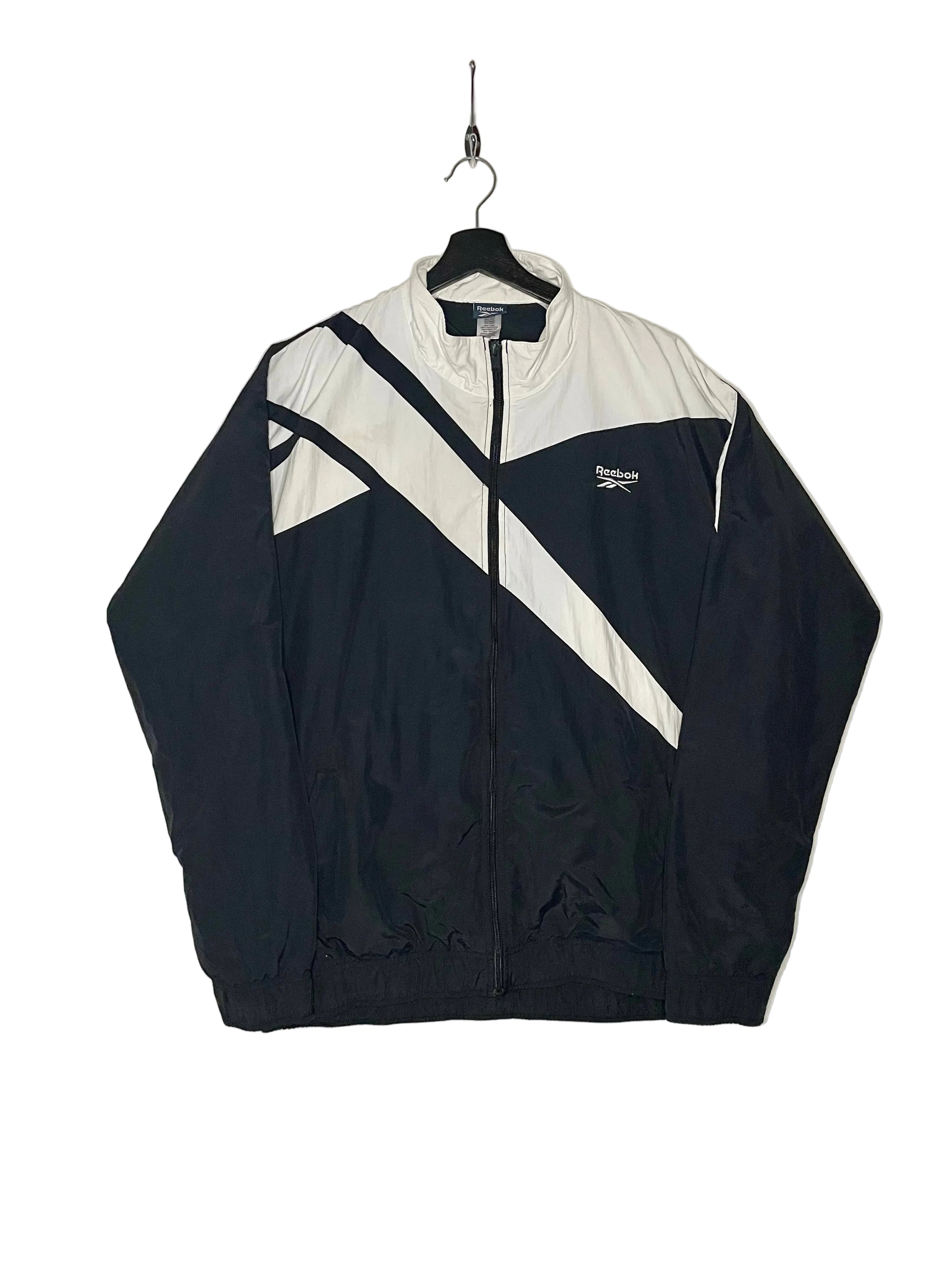 Reebok Vintage Trainingsjacke Schwarz/Weiß Größe XXL
