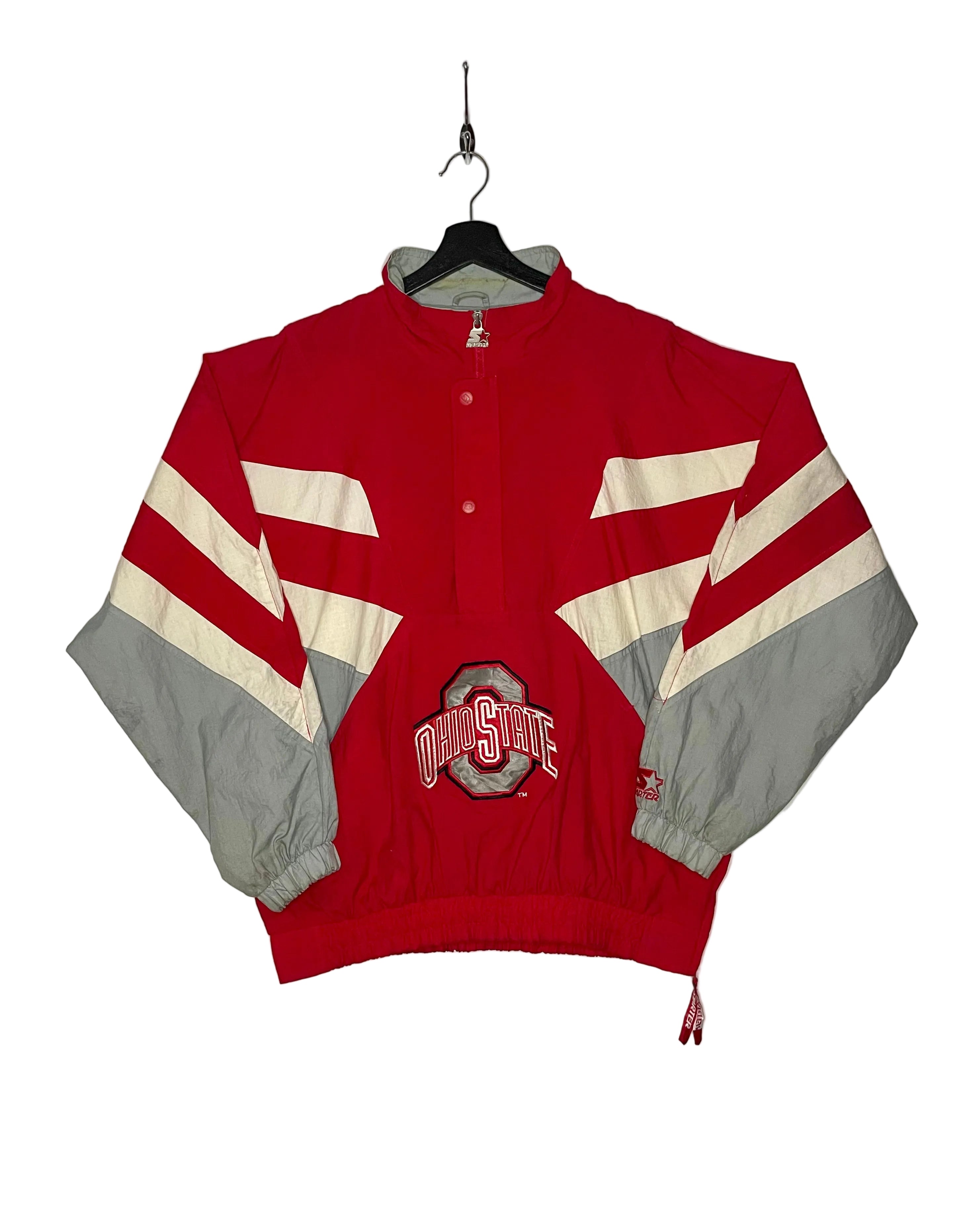 Vintage Starter Ohio State Buckeyes Windbreaker Rot Größe XL