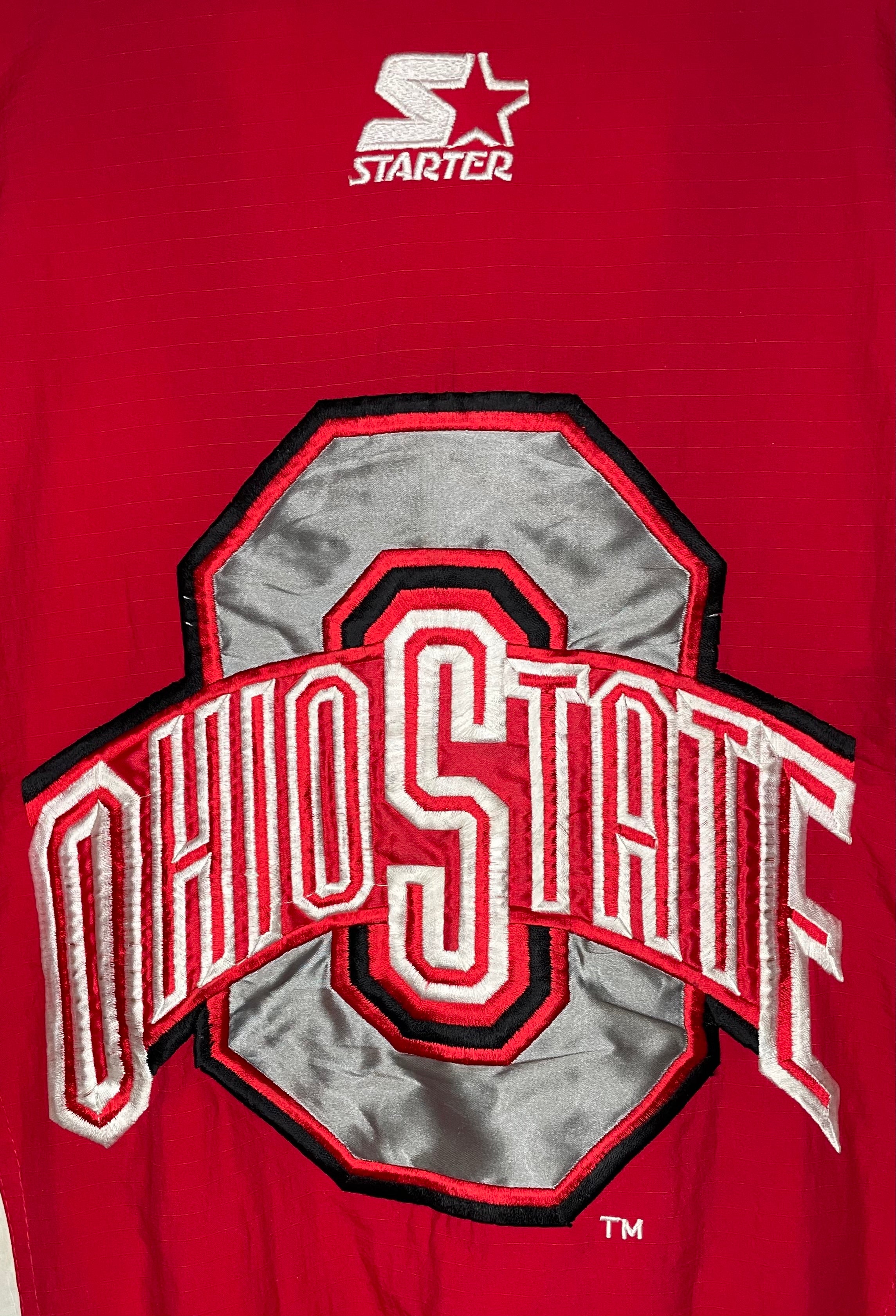 Vintage Starter Ohio State Buckeyes Windbreaker Rot Größe XL