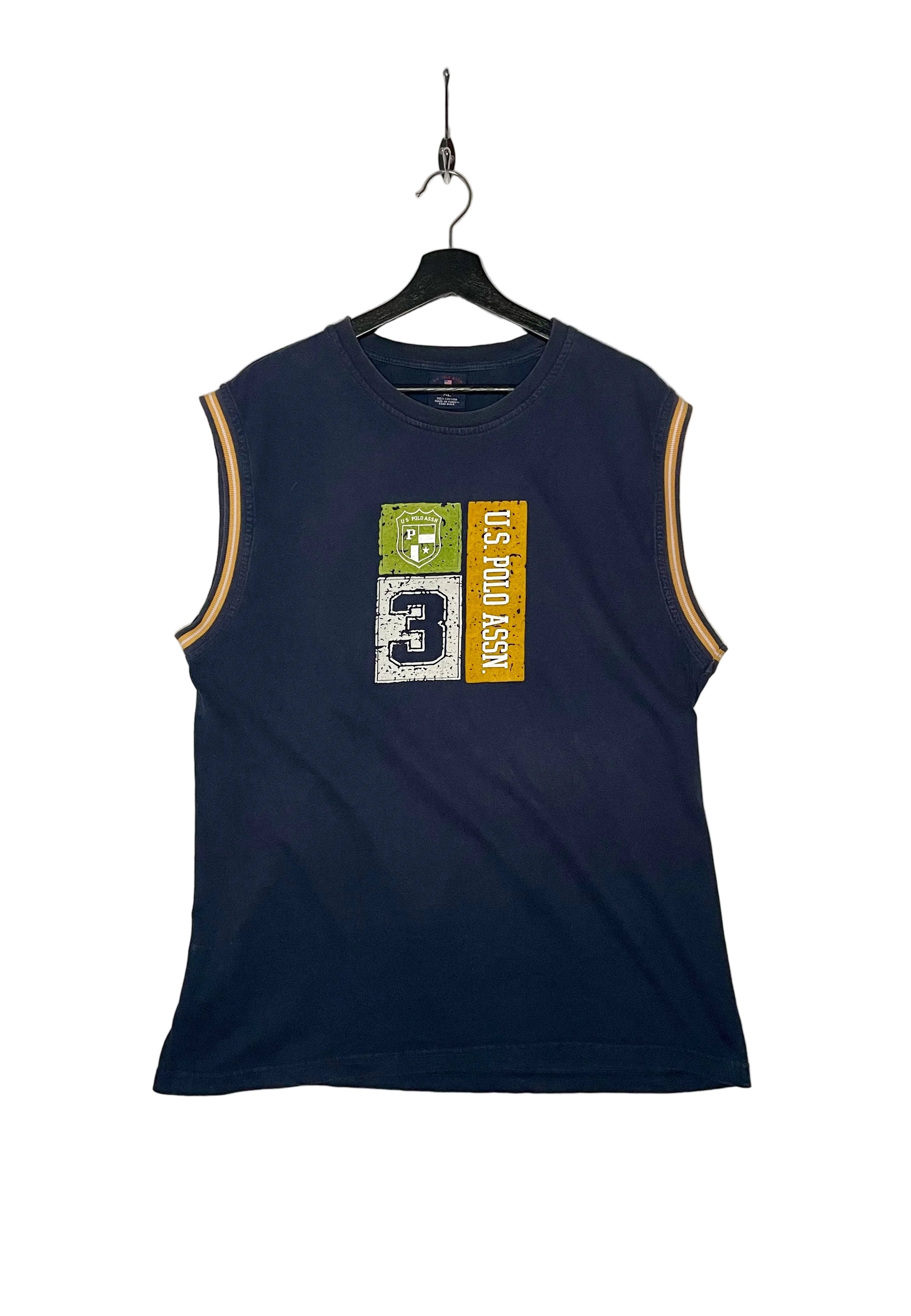 U.S. Polo Assn. Tanktop Blau beflockt Größe XL