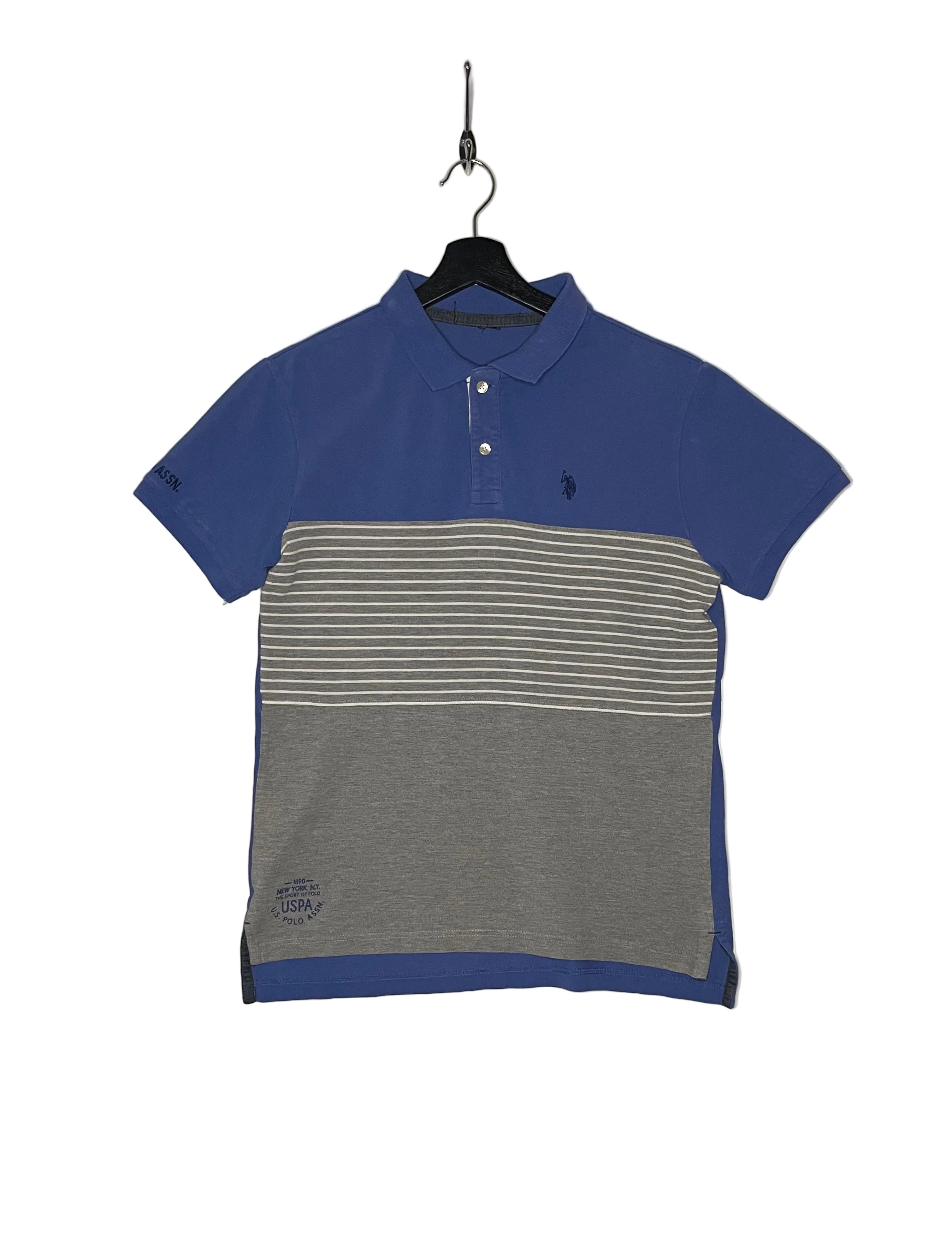 U.S. Polo Assn. Vintage Poloshirt Blau/Grau Größe S