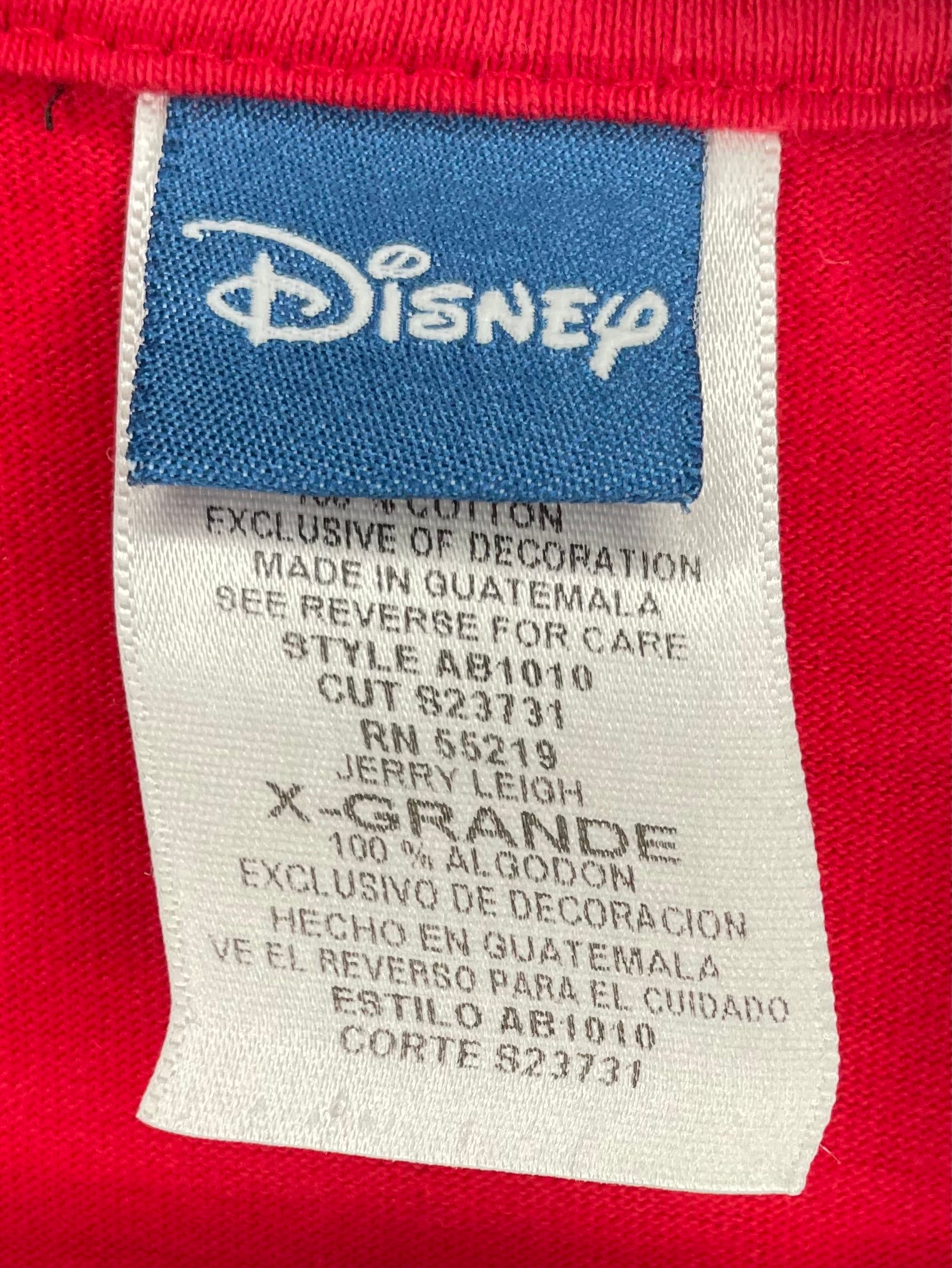 Vintage Disney Mickey Mouse T-Shirt Rot Größe XL