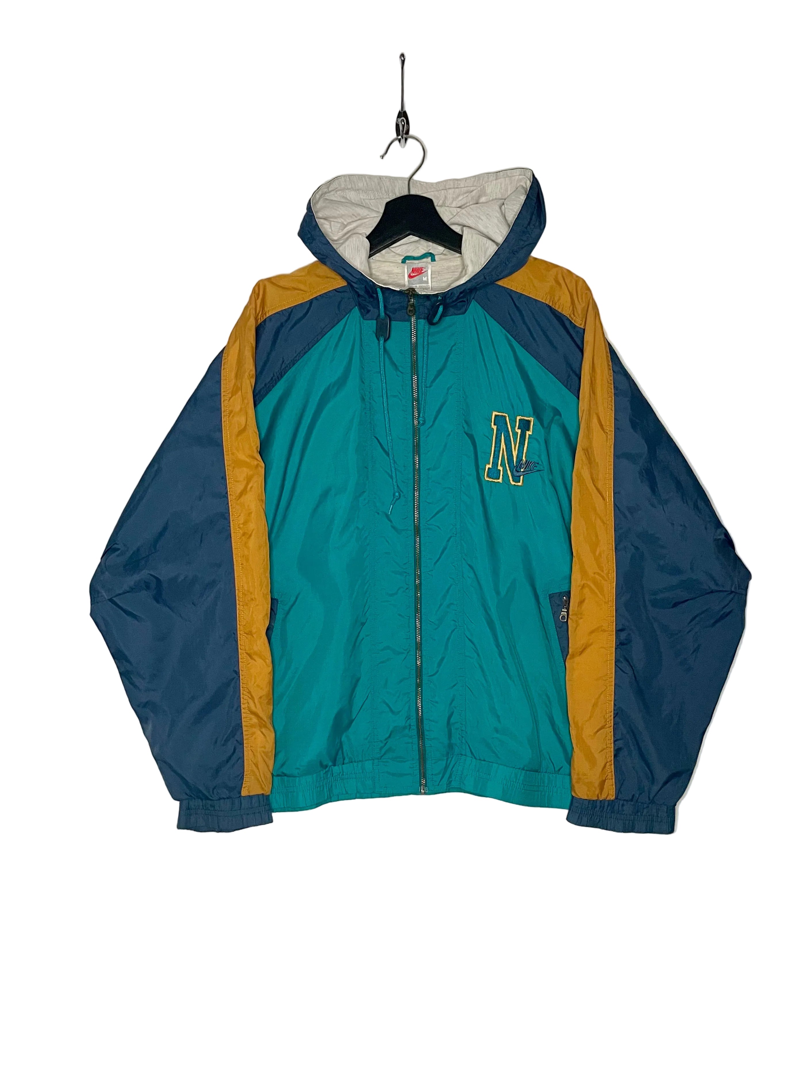 Nike Vintage 90th Colorblock Trainingsjacke Türkis/Blau/Senf Größe M