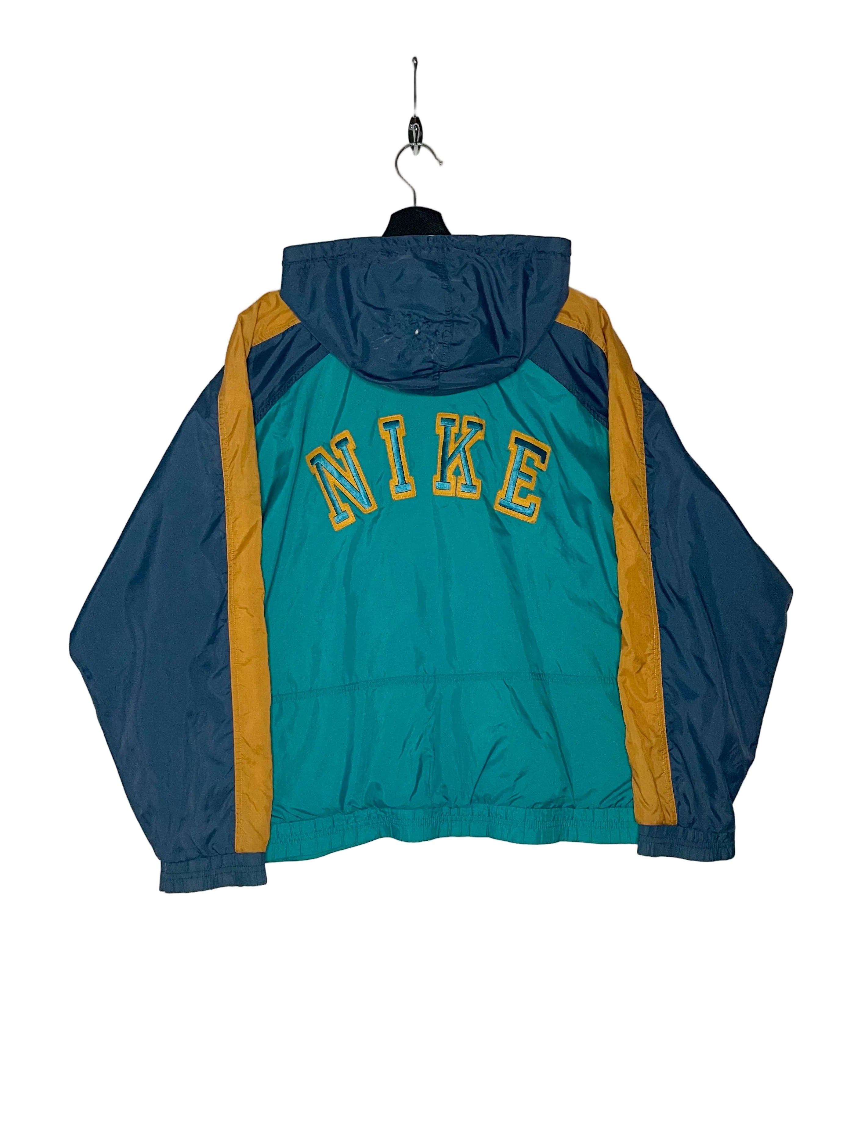 Nike Vintage 90th Colorblock Trainingsjacke Türkis/Blau/Senf Größe M