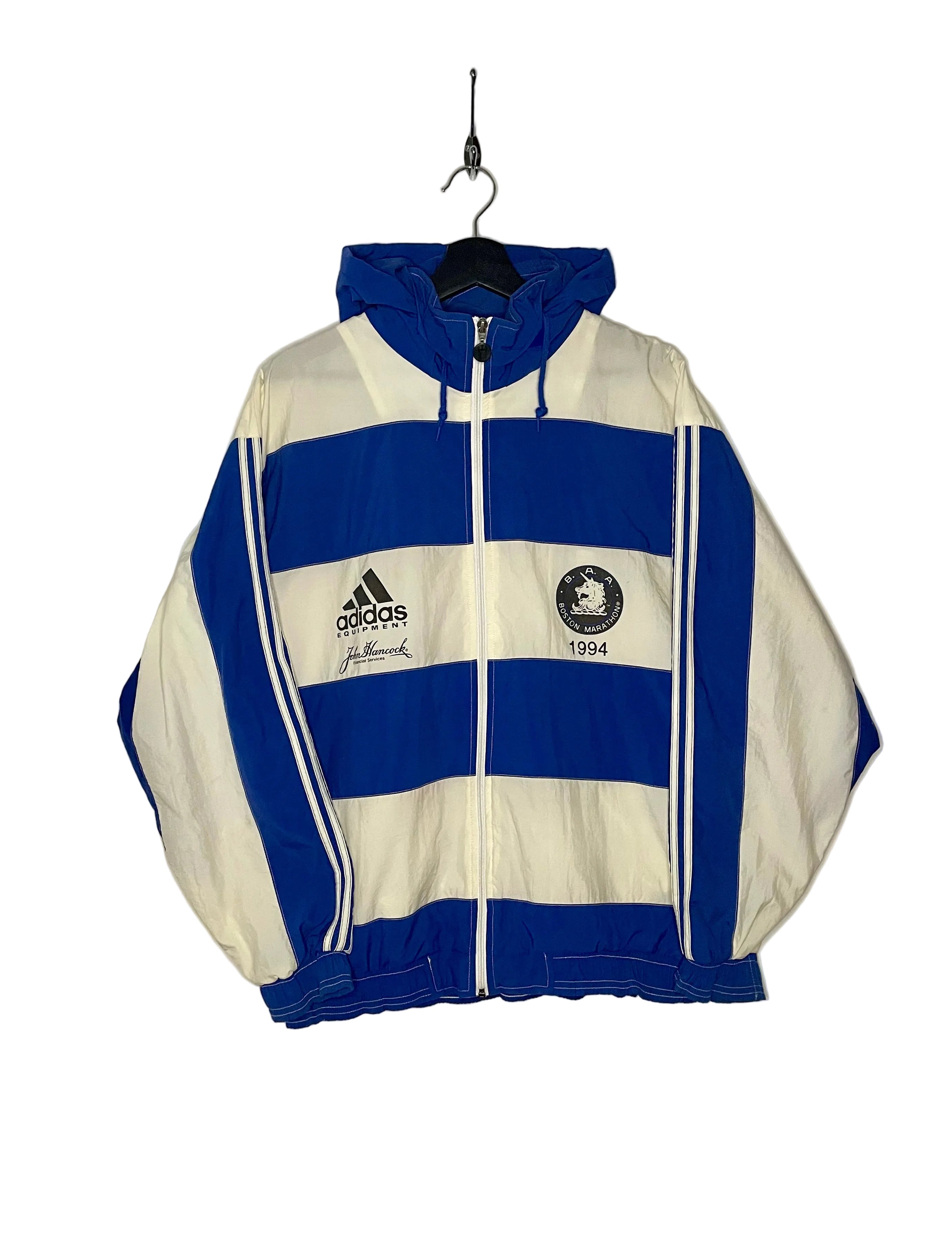 Adidas Vintage Trainingsjacke Boston Marathon 1994 Blau/Weiß Größe M