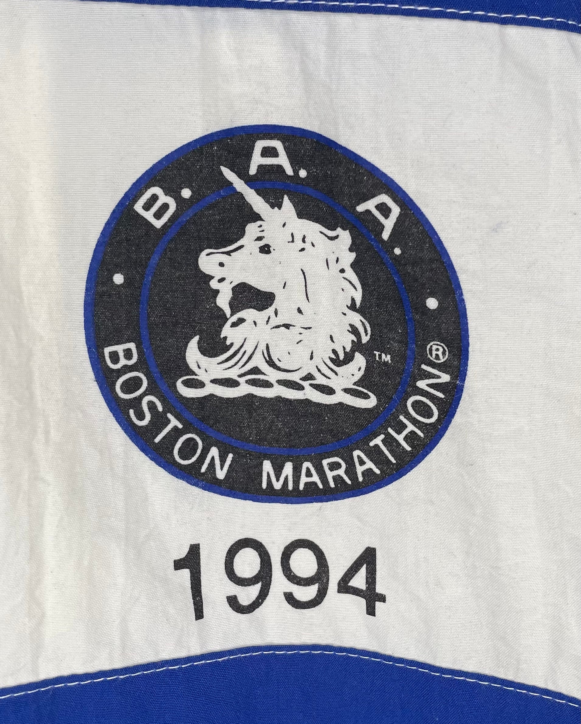 Adidas Vintage Trainingsjacke Boston Marathon 1994 Blau/Weiß Größe M