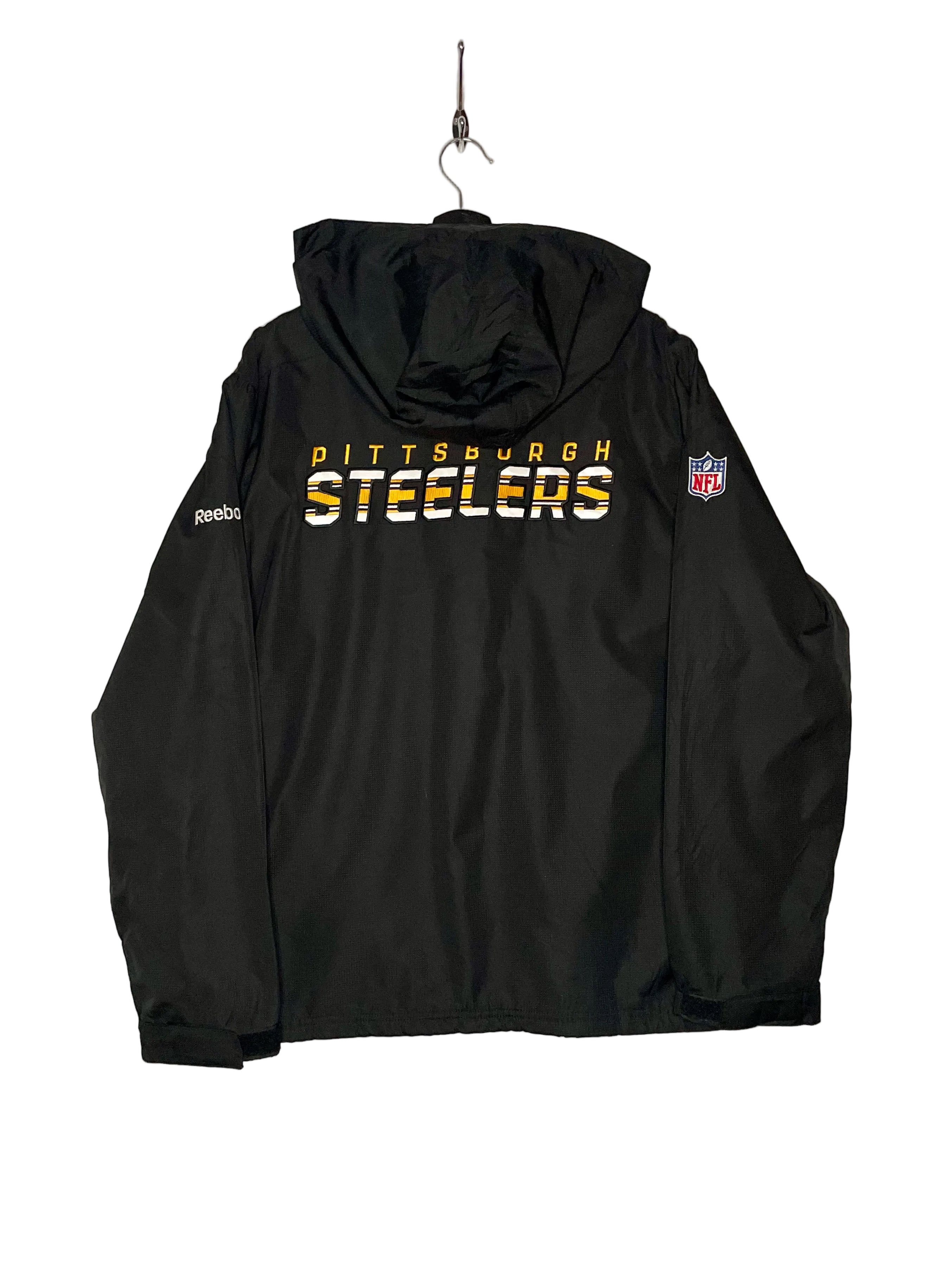 Reebok NFL Pittsburgh Steelers Regenjacke Schwarz Größe M