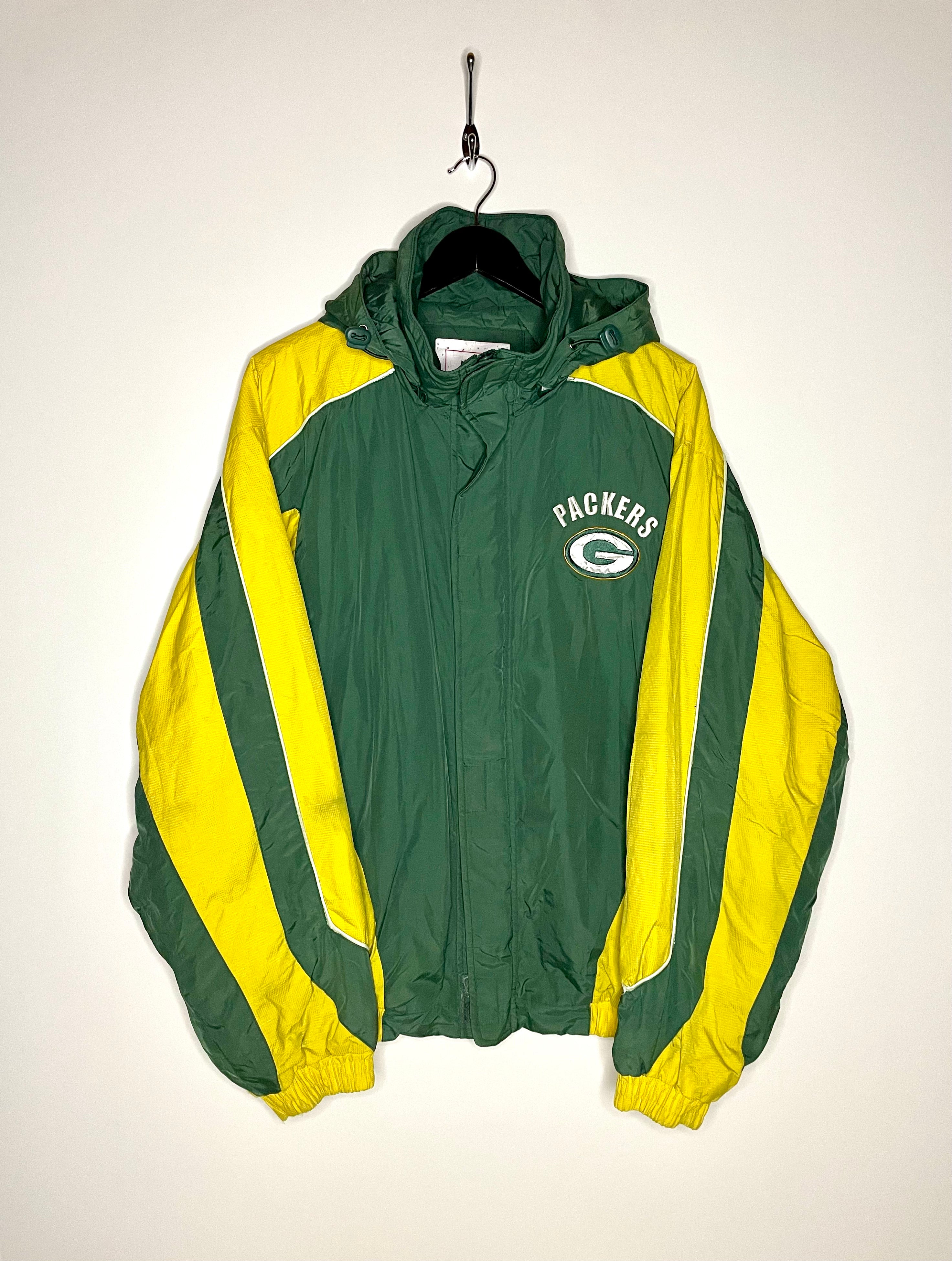 NFL Vintage Green Bay Packers Anorak Verde/Amarillo Talla XL 