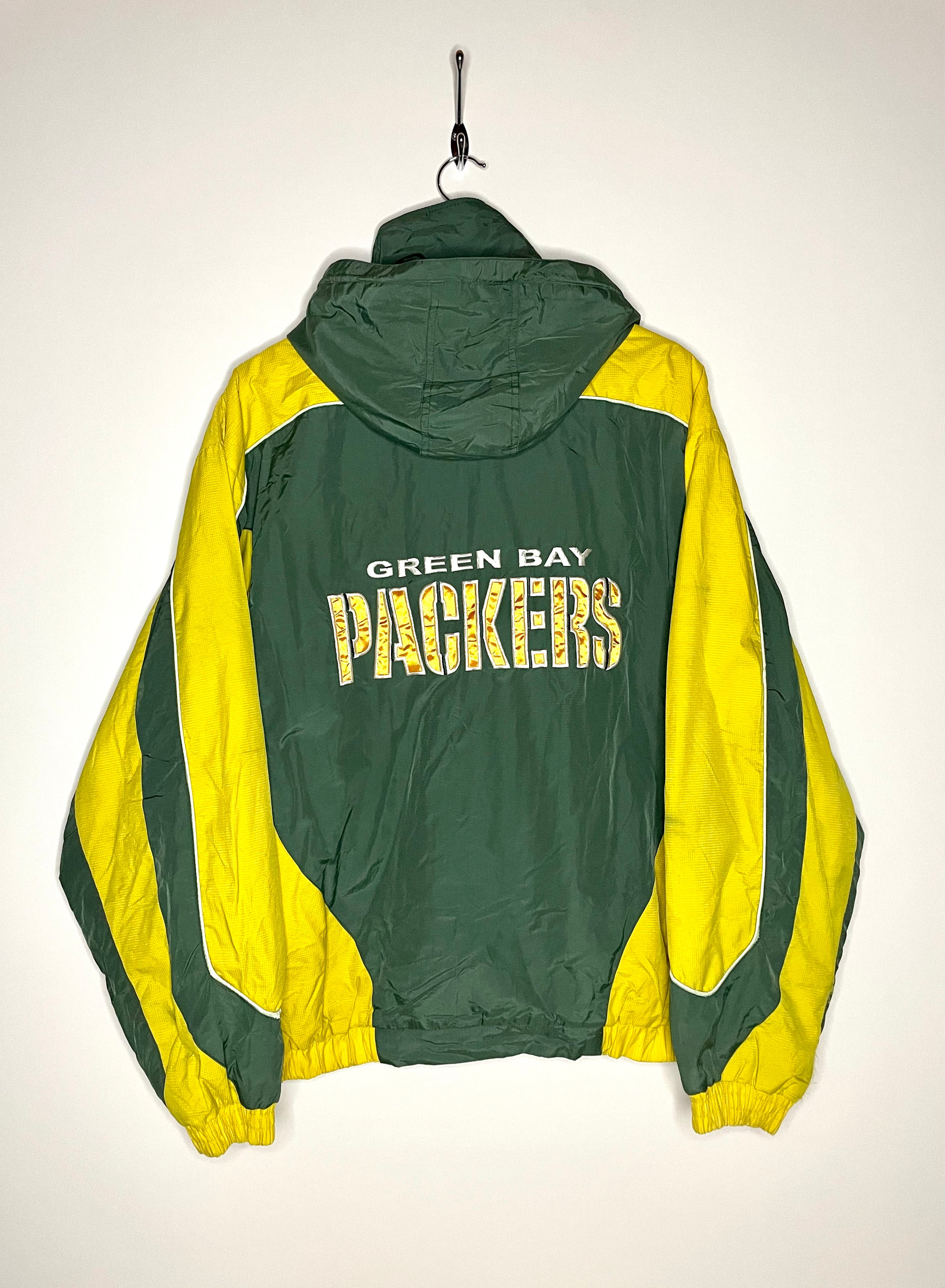 NFL Vintage Green Bay Packers Anorak Verde/Amarillo Talla XL 