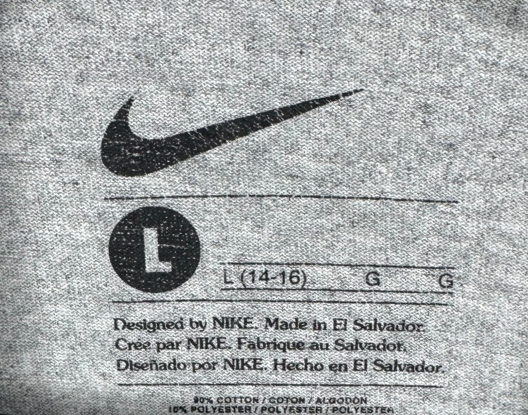 Nike Vintage T-Shirt Footballprint Grau Größe L Kinder
