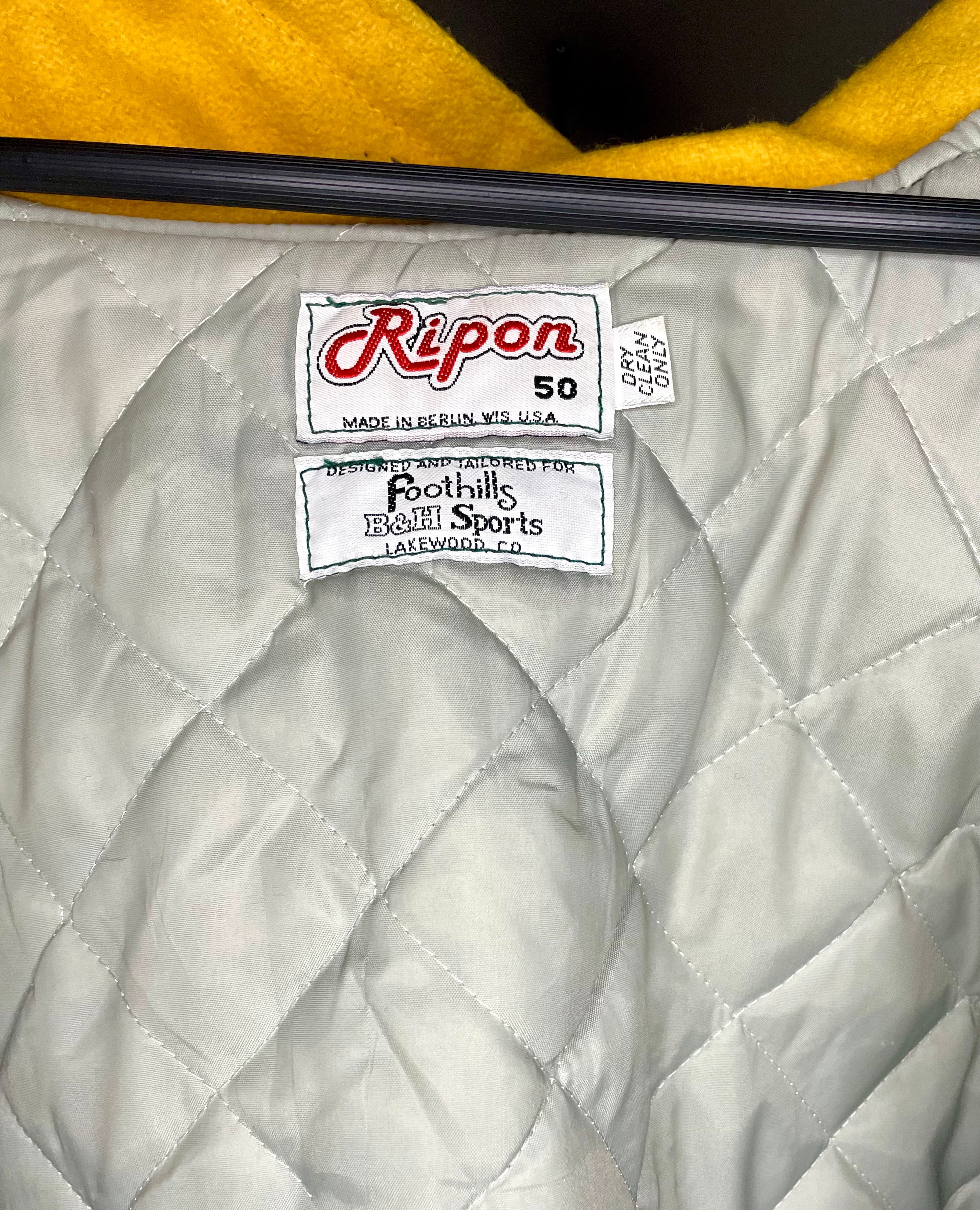 Ripon Vintage Wool Varsity Jacke Grün Größe M