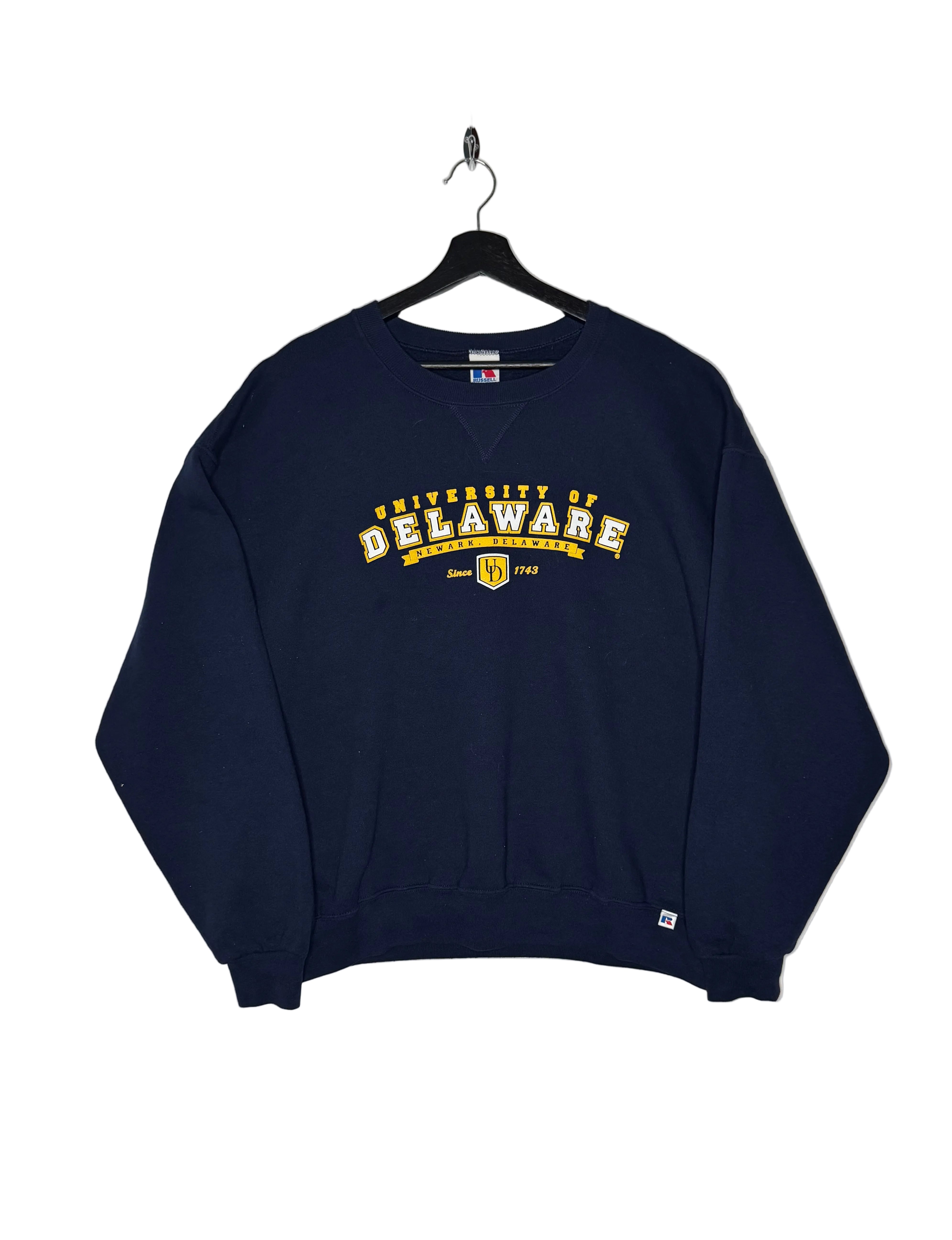 Russell Athletic Vintage Sweater University of Delaware Blau Größe XL