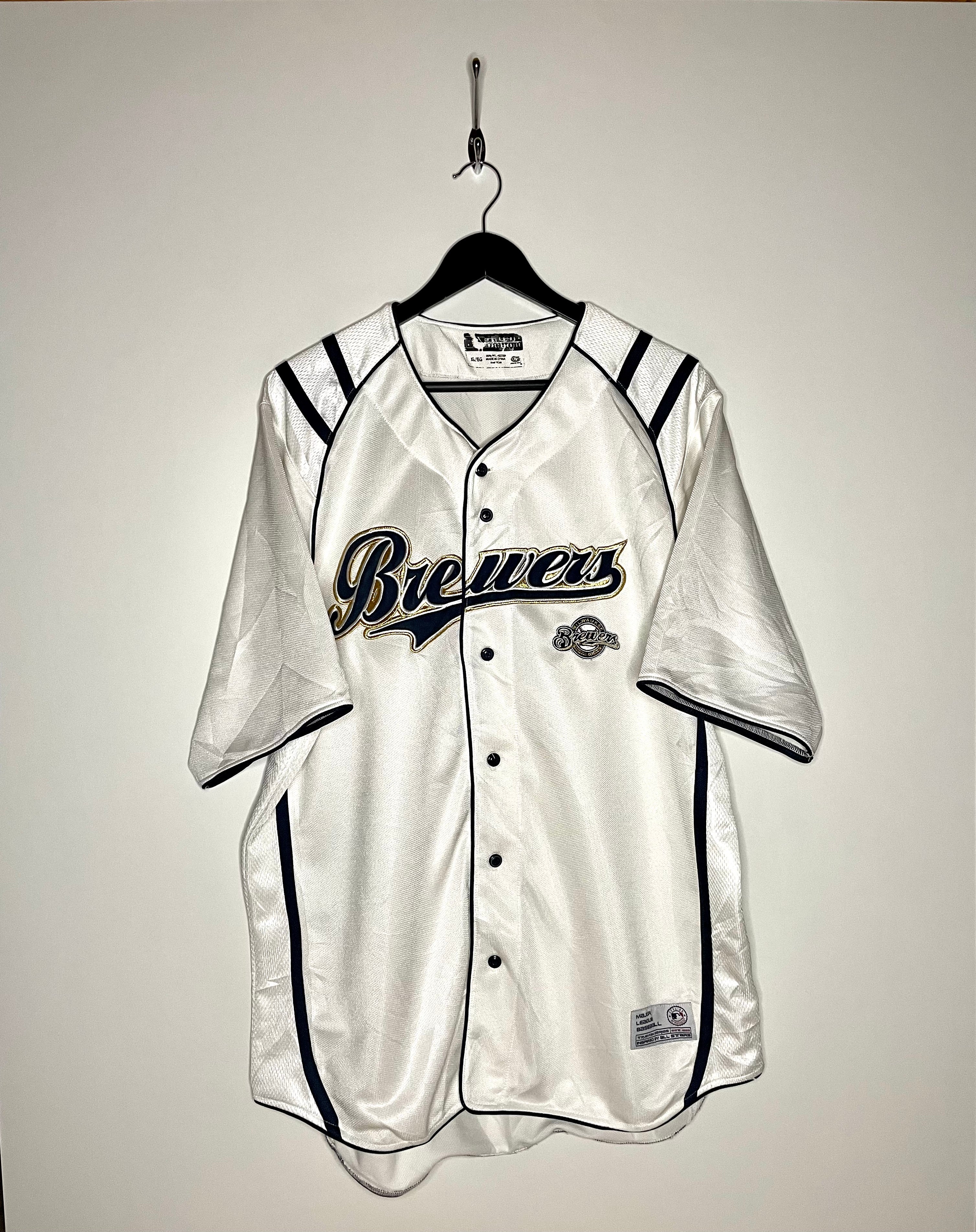 Camiseta MLB Milwaukee Brewers Blanco Talla XL 