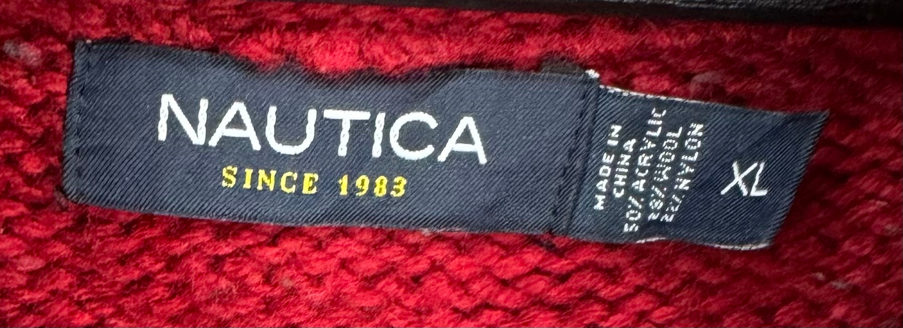 Nautica Vintage Knit Pullover Rot Größe XL