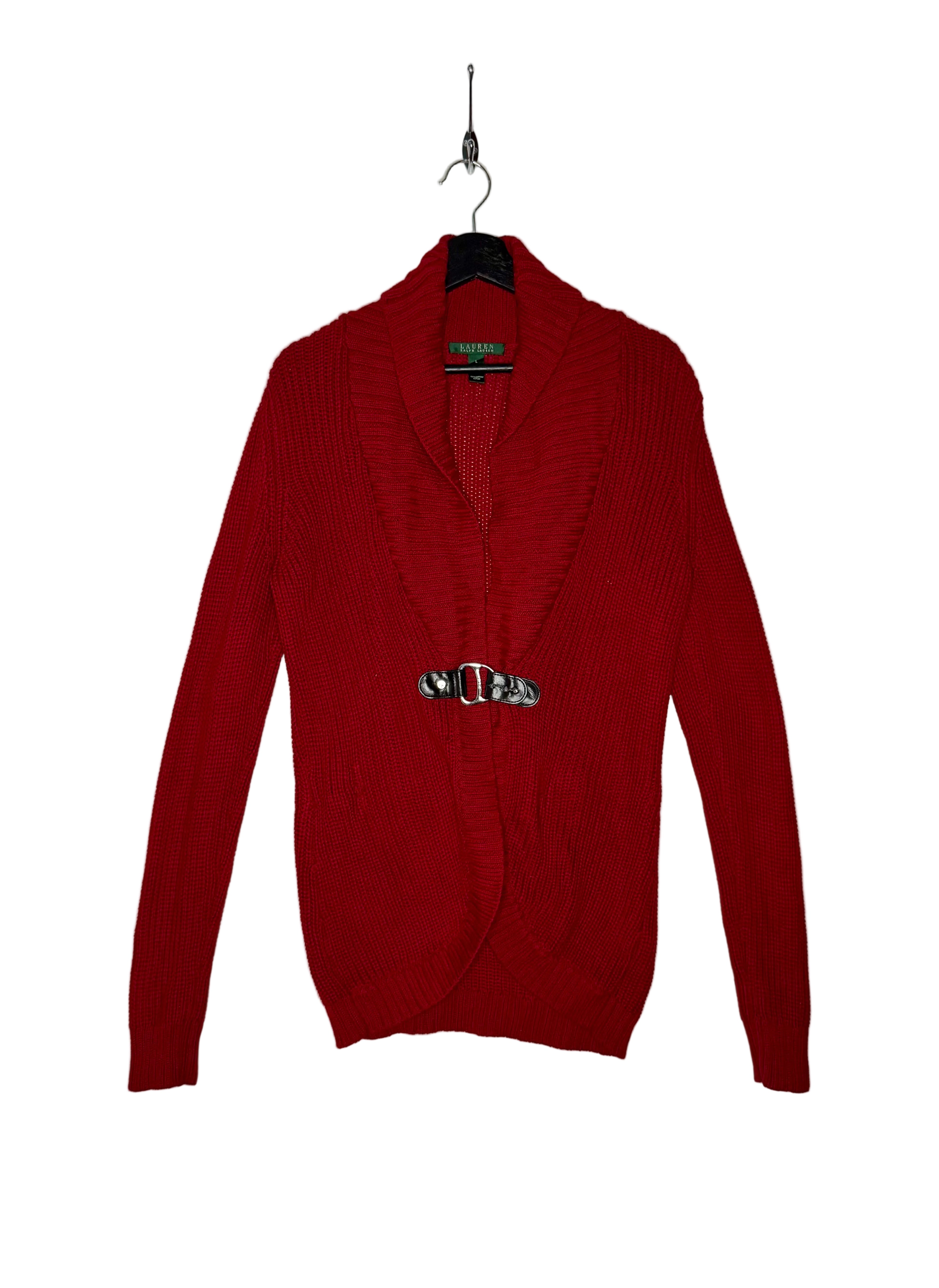 Ralph Lauren Vintage Strick-Cardigan Rot Größe L