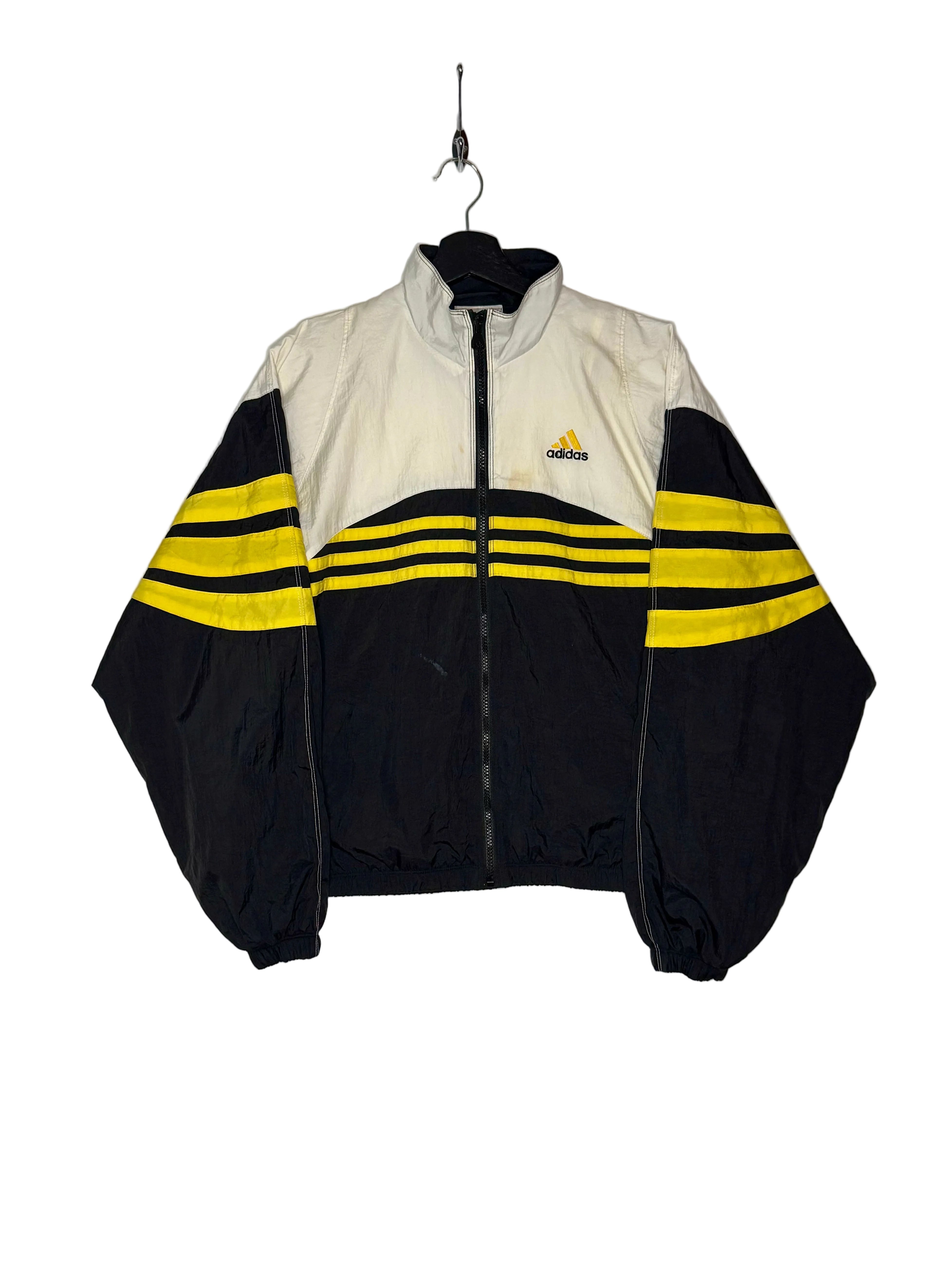 Adidas Vintage Trainingsjacke Schwarz/Weiß/Gelb Größe M