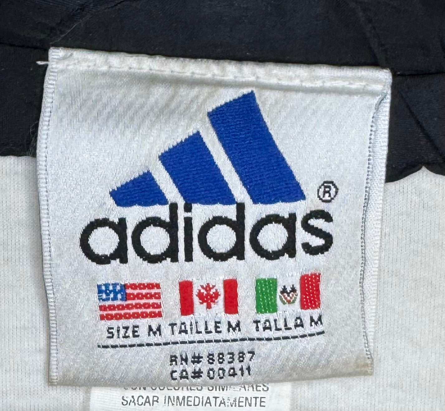 Adidas Vintage Trainingsjacke Schwarz/Weiß/Gelb Größe M
