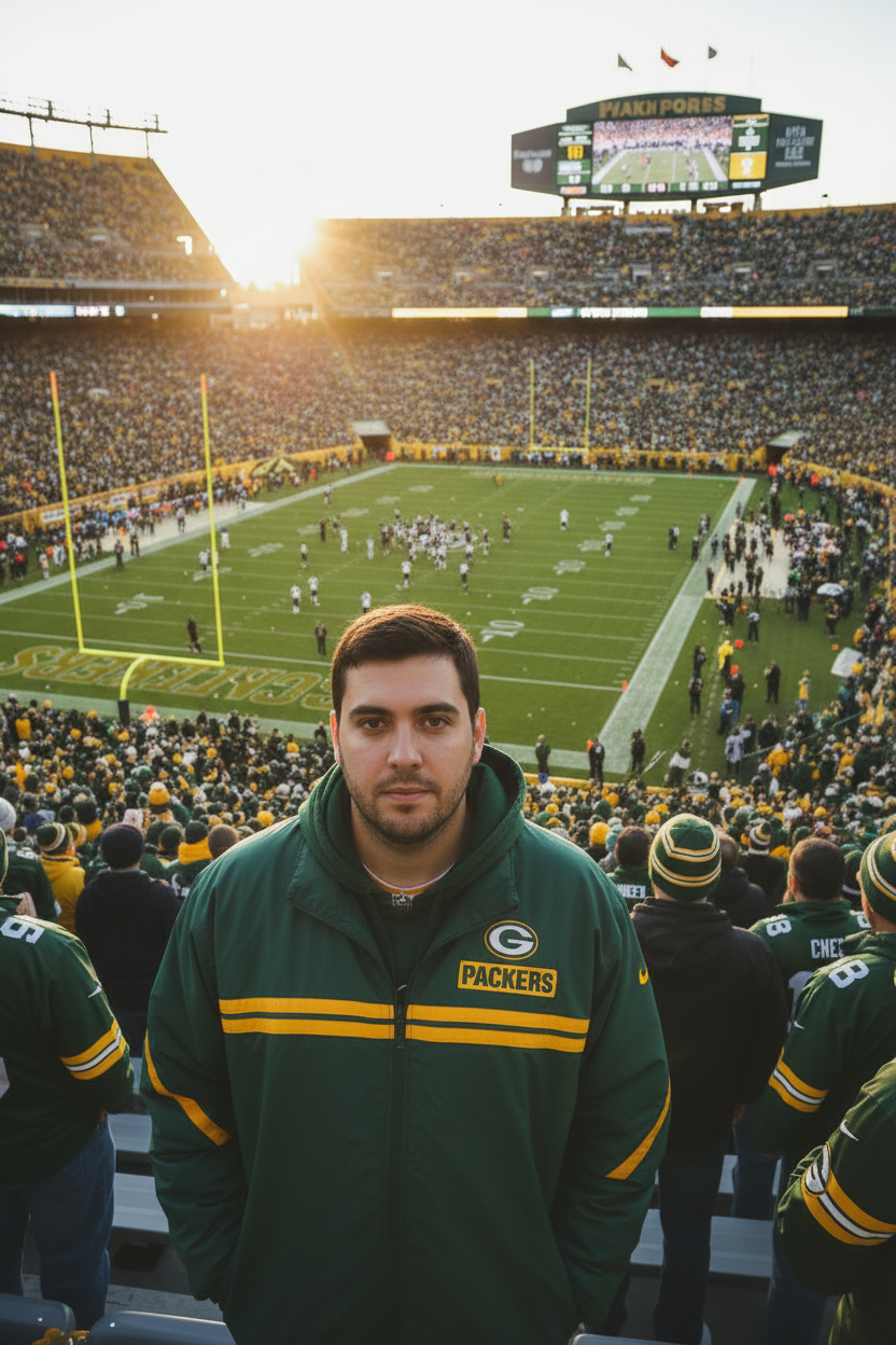 NFL Vintage Green Bay Packers Jacke Grün/Gelb Größe XL
