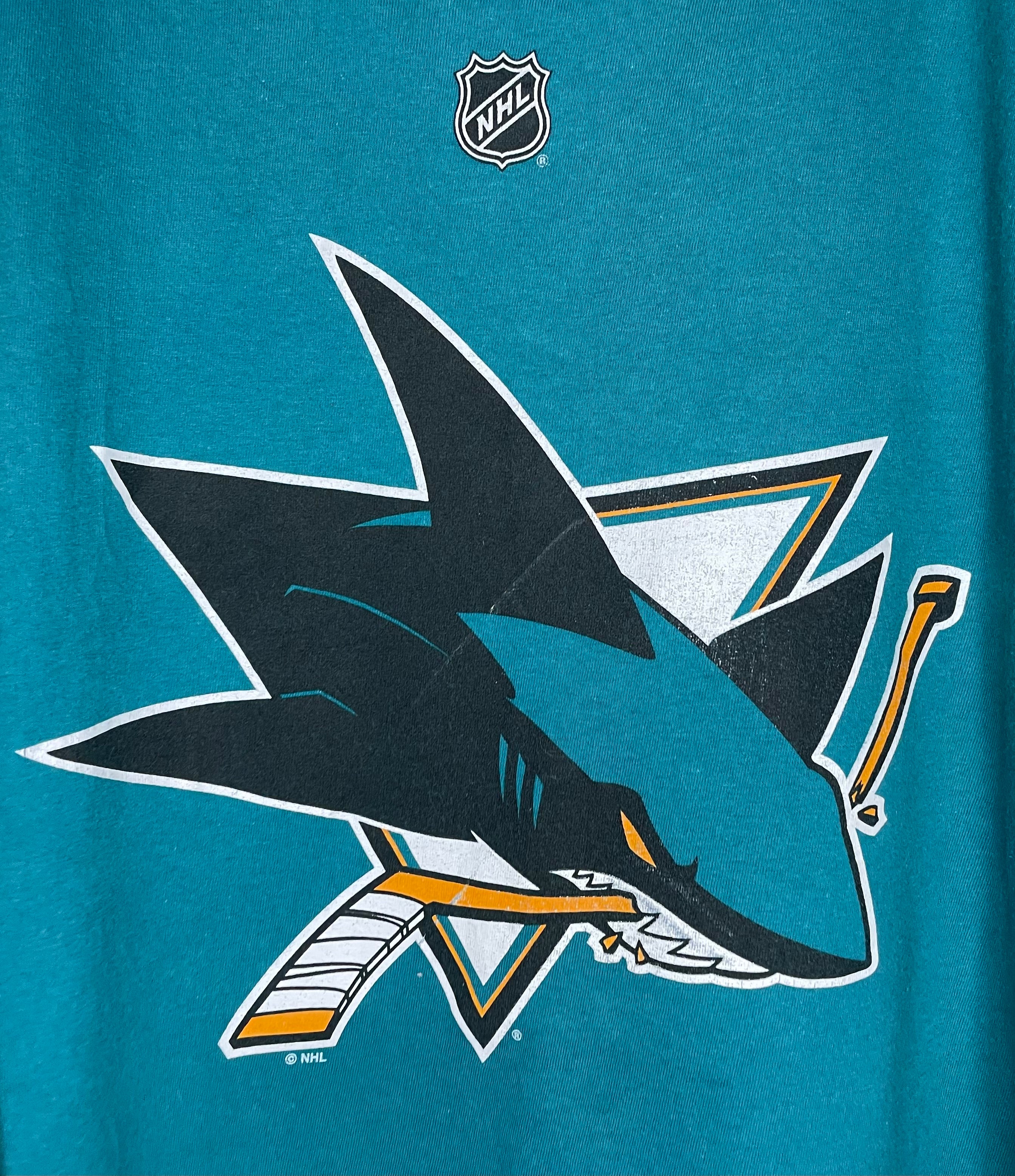 Reebok T-Shirt San Jose Sharks #88 Burns Turquoise Size XL 