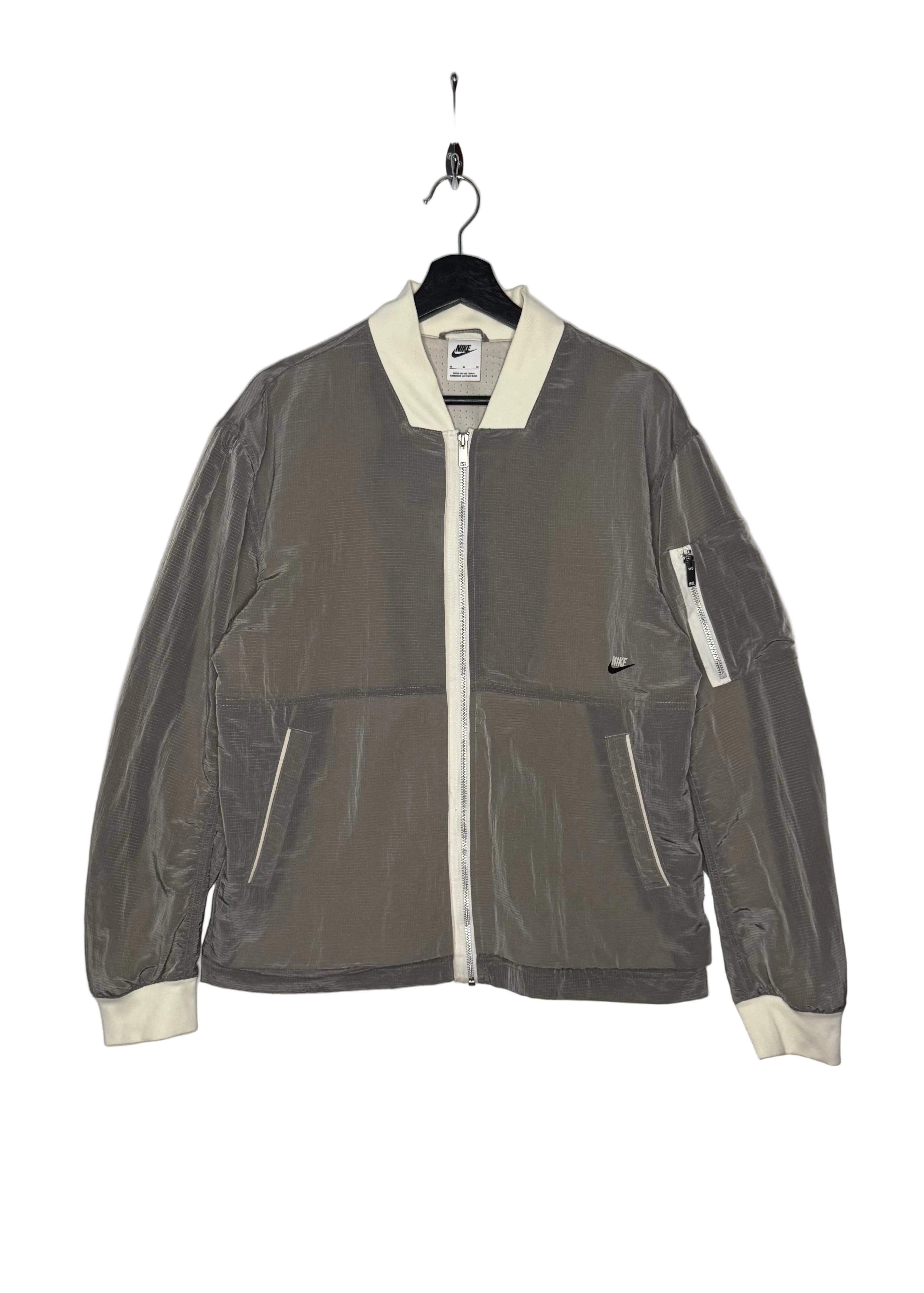 Nike Vintage Bomberjacke Grau/Off-White Größe M
