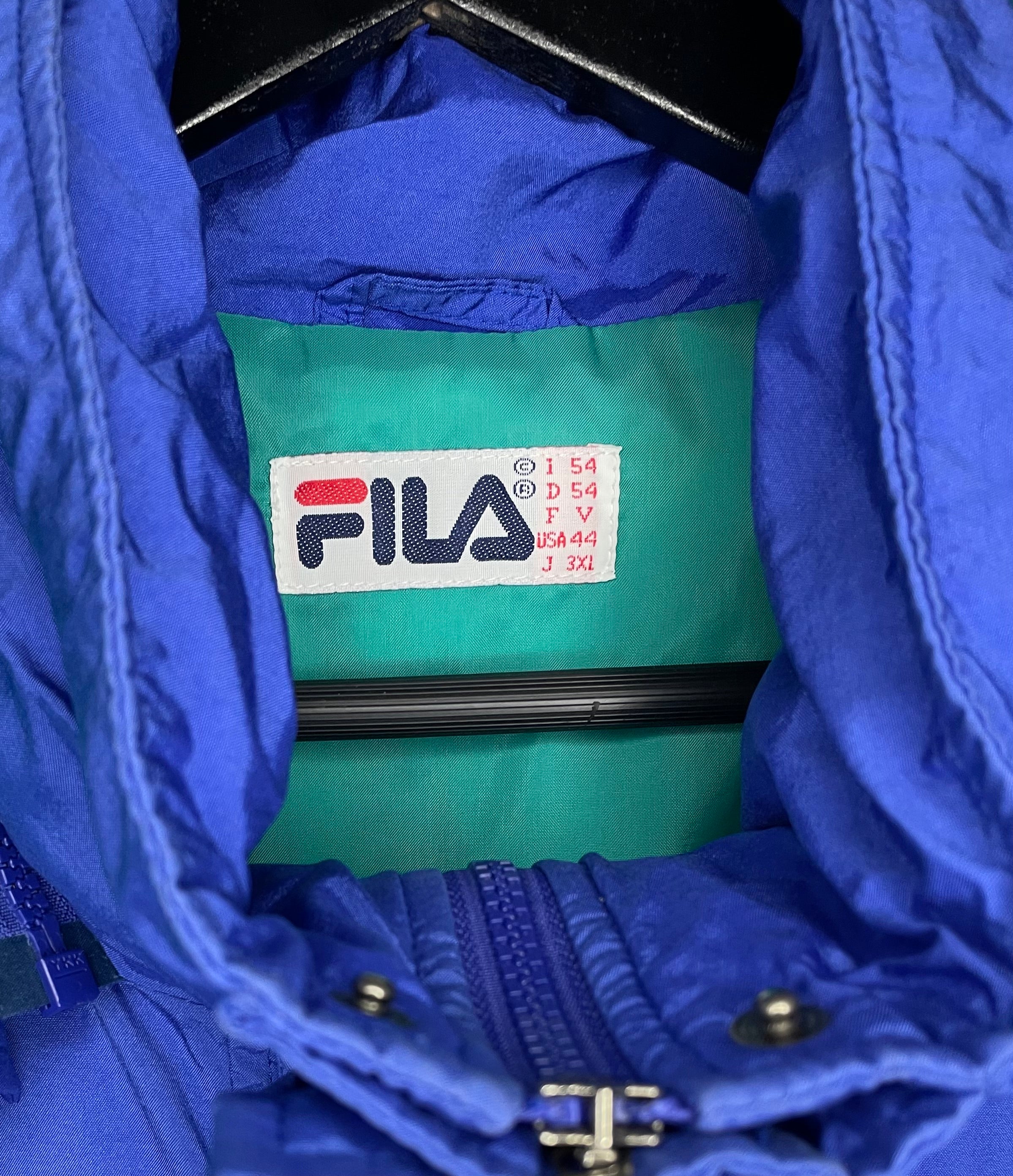 Fila Vintage Padded Jacket Blue/Turquoise Size 3XL 