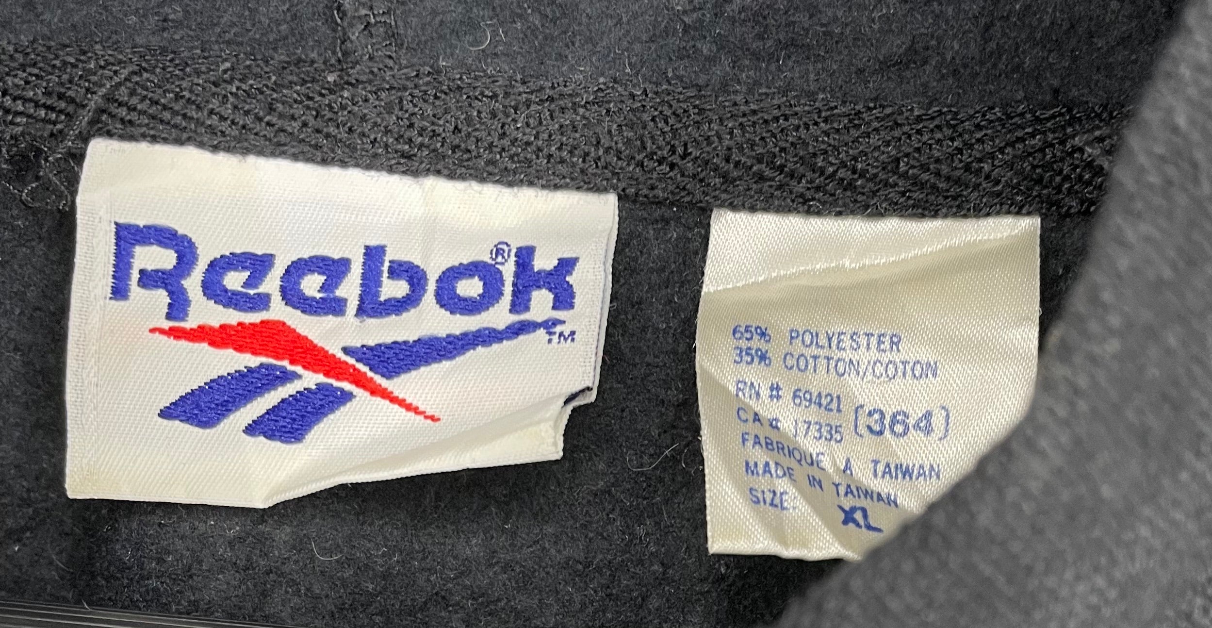 Reebok Vintage Hoodie Black/Blue/White/Red Size XL 