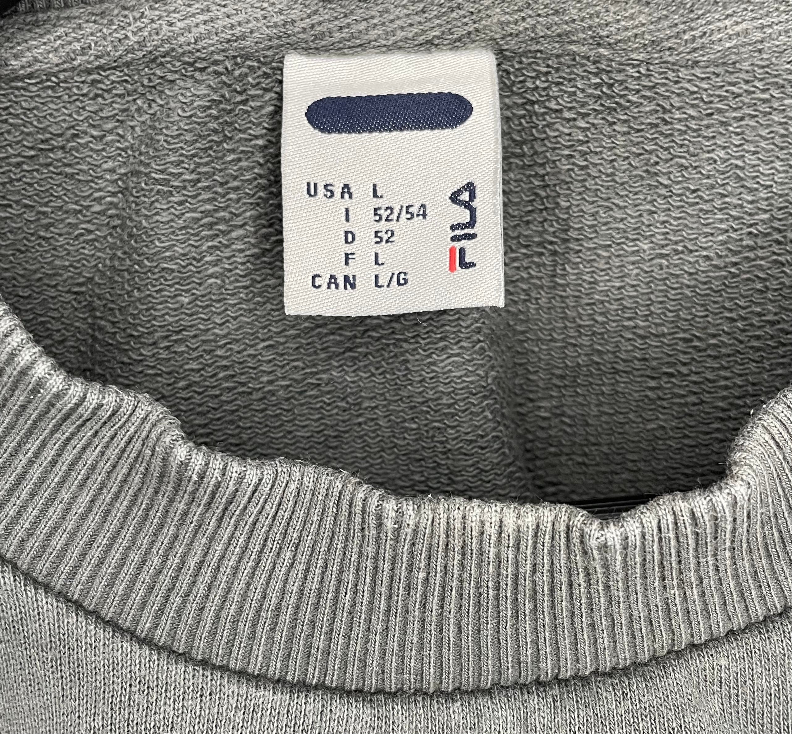 FILA Vintage Basic Sweater Gray Size L 