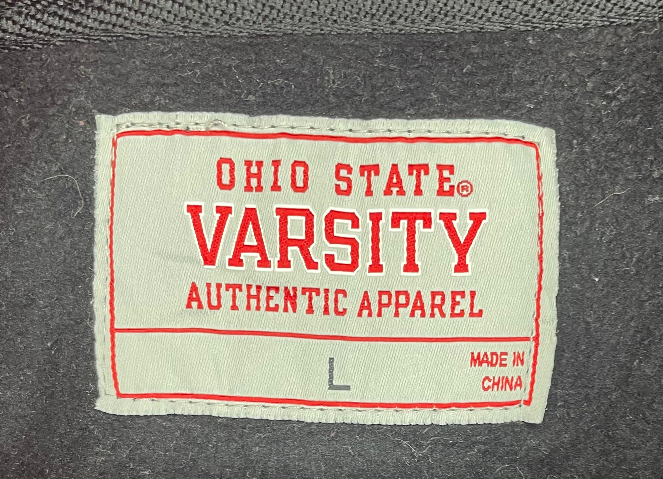 Ohio State Varsity Hoodie Black/Red Size L 