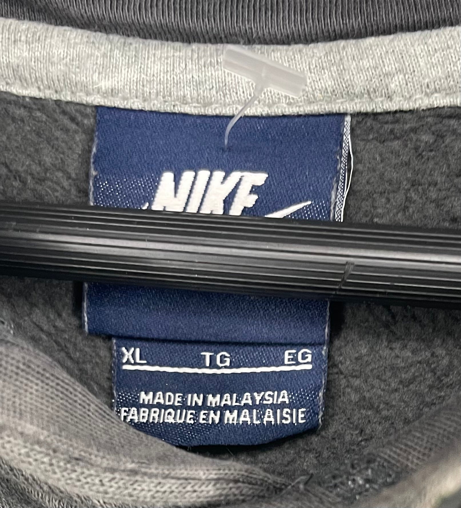 Nike Hoodie Bestickt Grau/Neongrün Größe XL